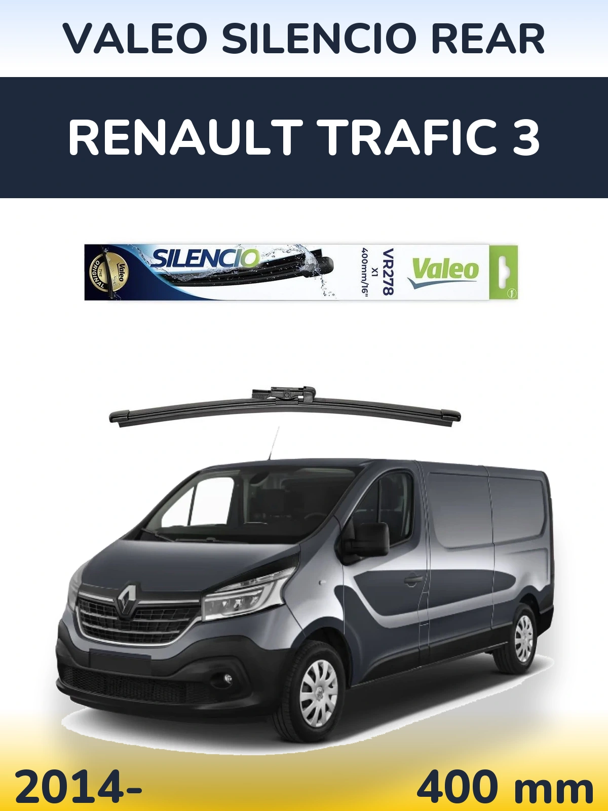 Задня щітка Valeo Silencio Rear 400 мм для Renault Trafic 3 2014-2026