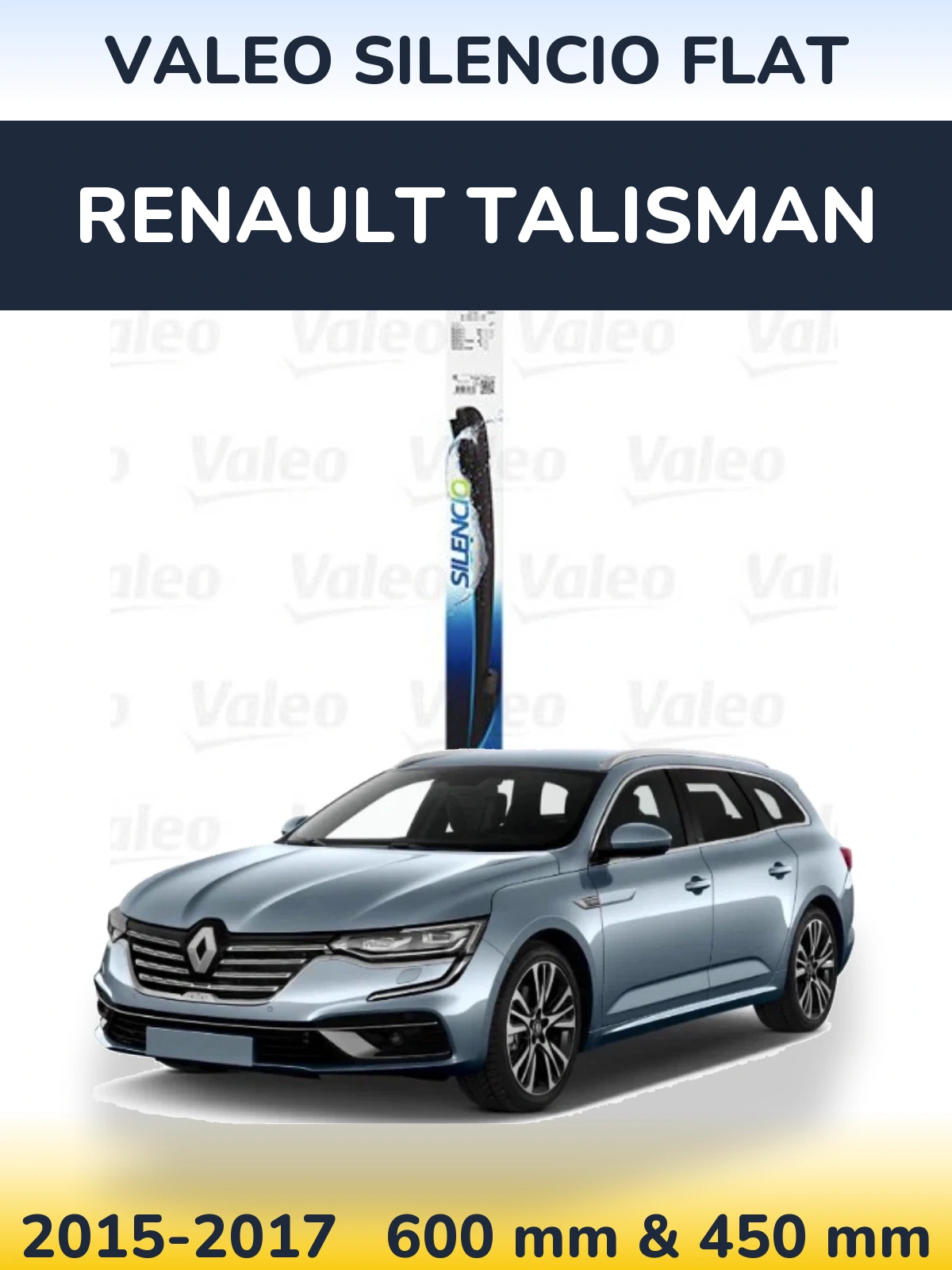 Komplet przednich wycieraczek Valeo Silencio Flat 600 & 450 mm do Renault Talisman 2015-2017