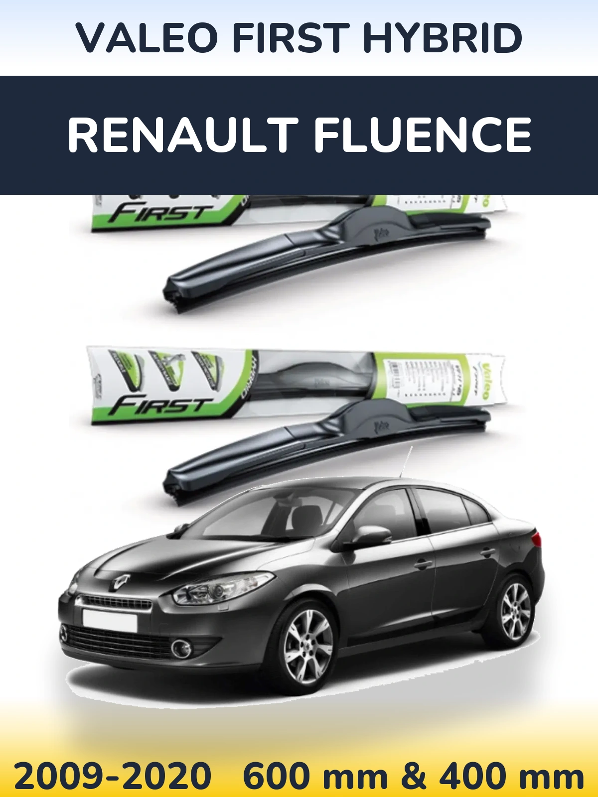 Komplet przednich wycieraczek Valeo First Hybrid 600 & 400 mm do Renault Fluence 2009-2020