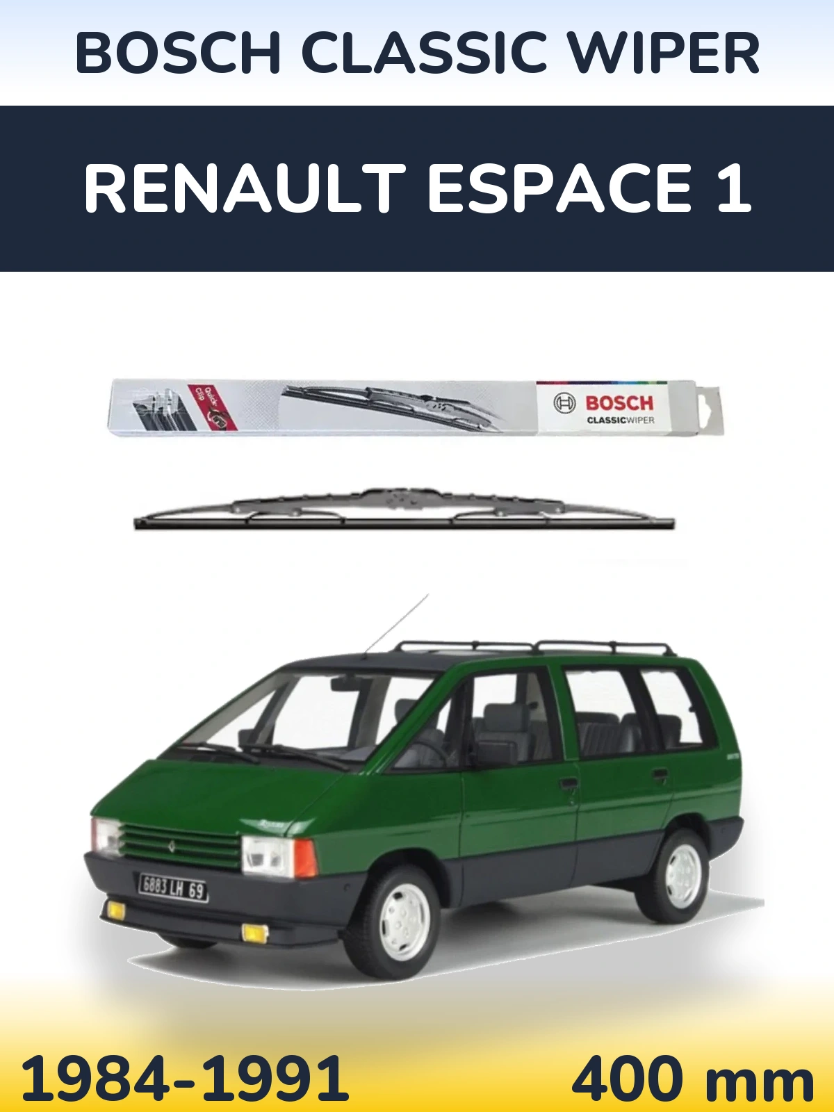 Tylna wycieraczka BOSCH Classic Wiper 400 mm do Renault Espace 1 1984-1991