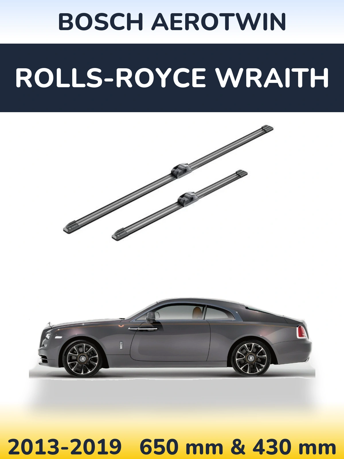 Комплект передних дворников BOSCH AeroTwin 650 & 430 мм для Rolls-Royce Wraith 2013-2019