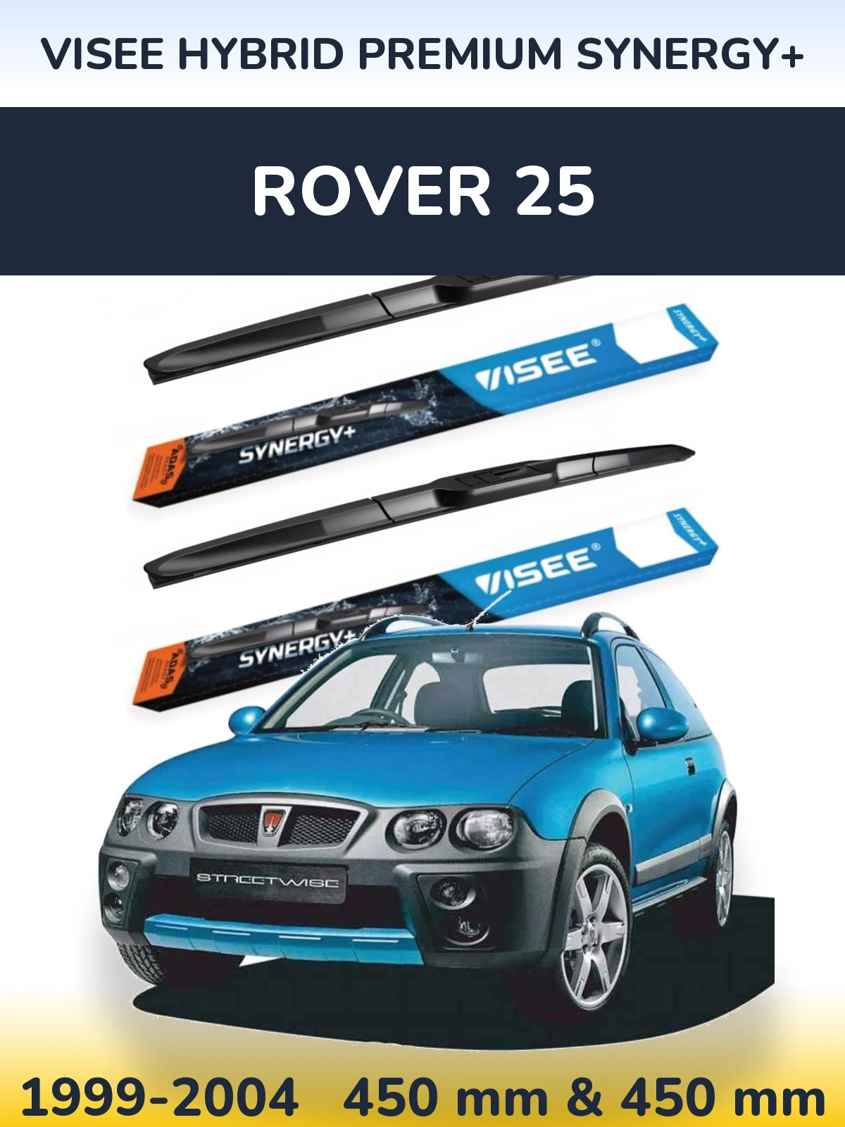 Комплект передних дворников VISEE HYBRID PREMIUM SYNERGY+ 450 & 450 мм для Rover 25 1999-2004
