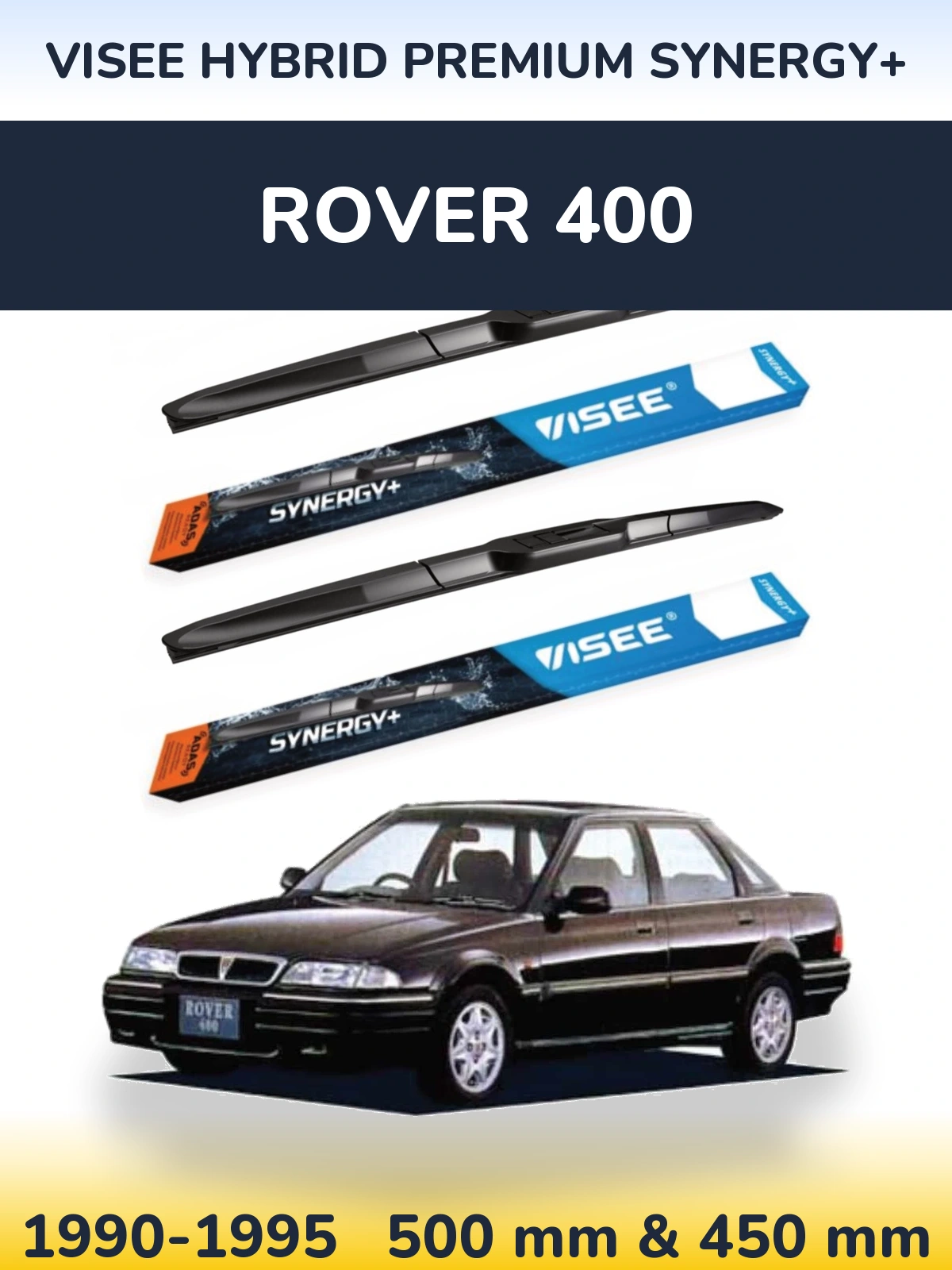 Комплект передніх щіток VISEE HYBRID PREMIUM SYNERGY+ 500 & 450 мм для Rover 400 1990-1995