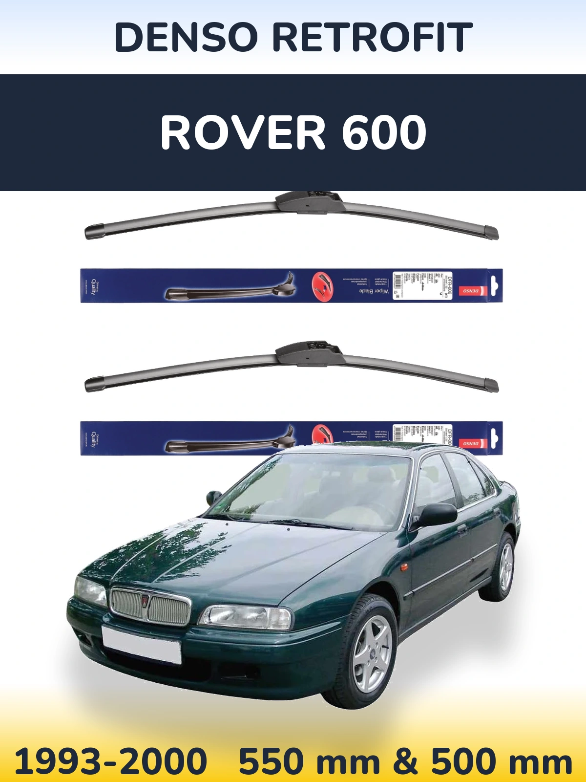 Комплект передних дворников Denso Retrofit 550 & 500 мм для Rover 600 1993-2000