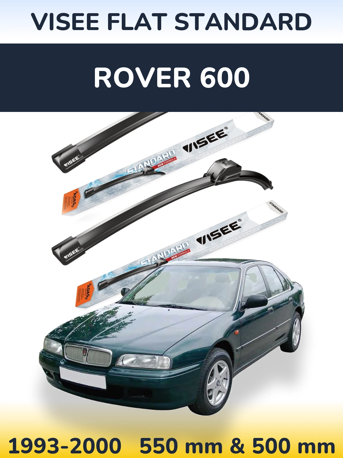 Комплект передних дворников VISEE FLAT STANDARD 550 & 500 мм для Rover 600 1993-2000