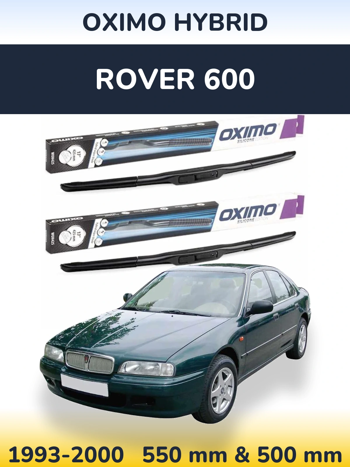 Комплект передних дворников Oximo Hybrid 550 & 500 мм для Rover 600 1993-2000