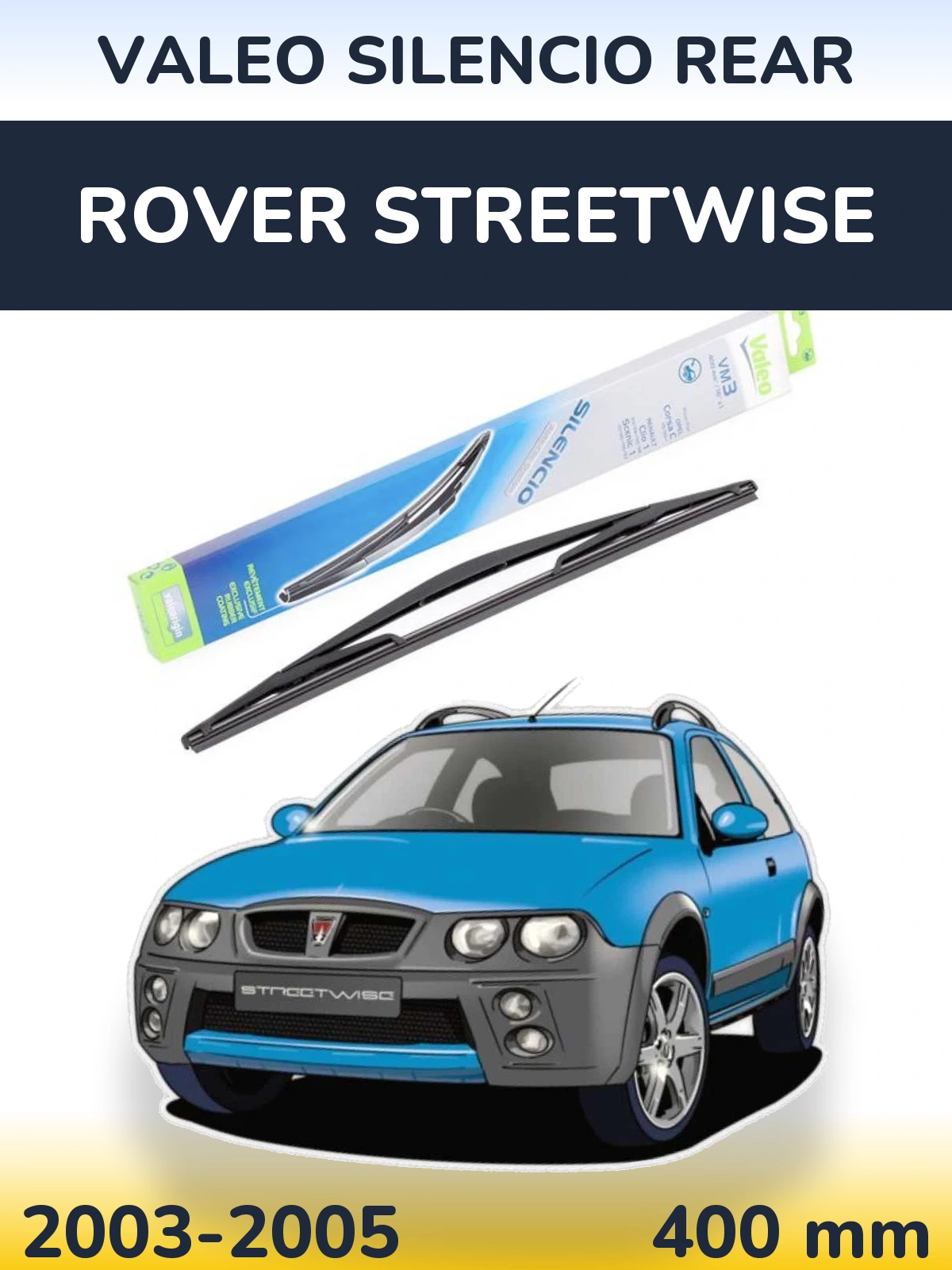 Rear wiper blade Valeo Silencio Rear 400 mm for Rover Streetwise 2003-2005