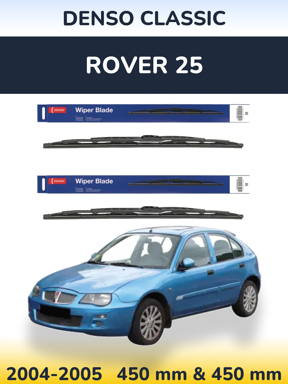 Komplet przednich wycieraczek Denso Classic 450 & 450 mm do Rover 25 2004-2005