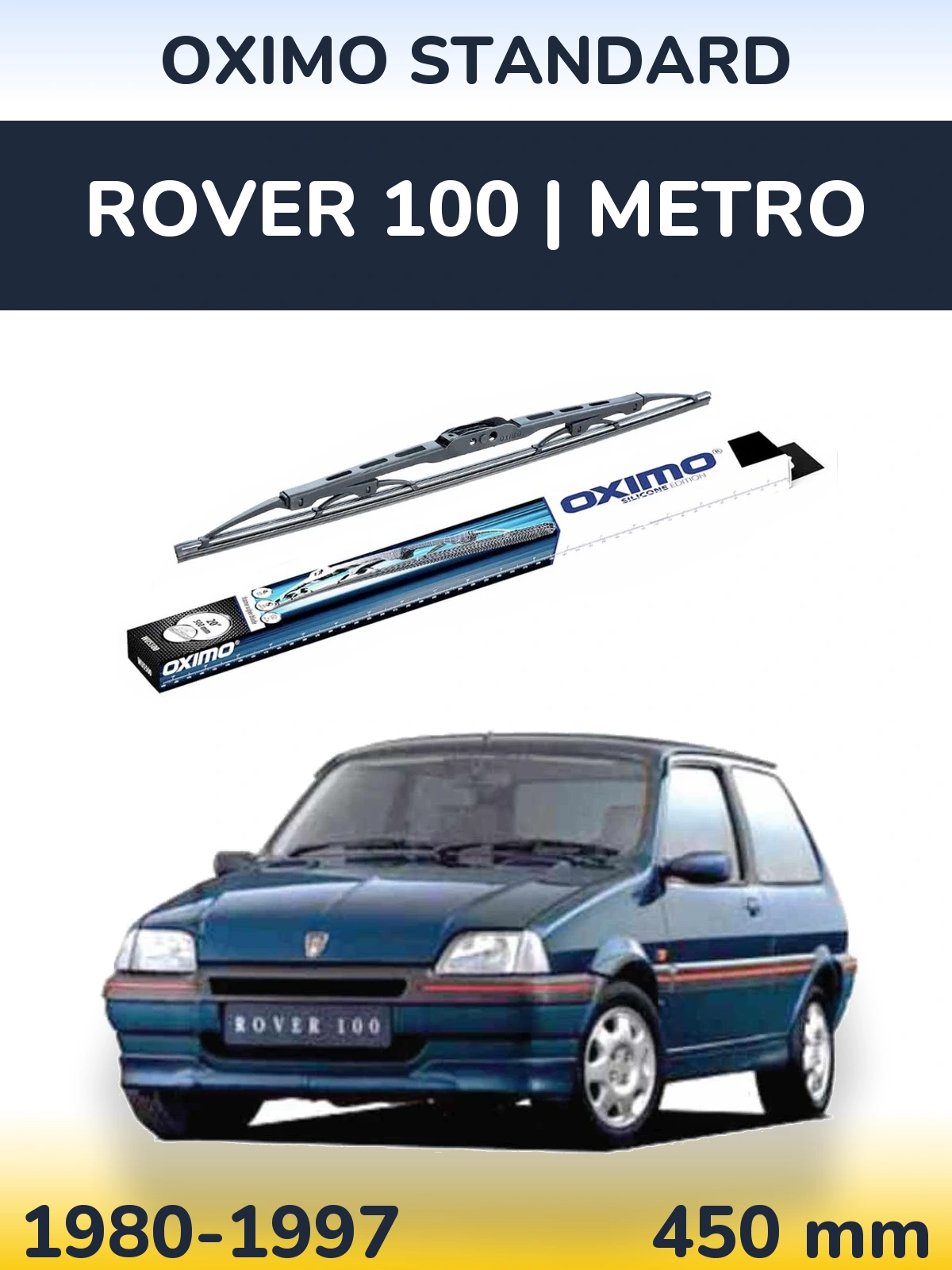 Rear wiper blade Oximo Standard 450 mm for Rover 100 | Metro 1980-1997
