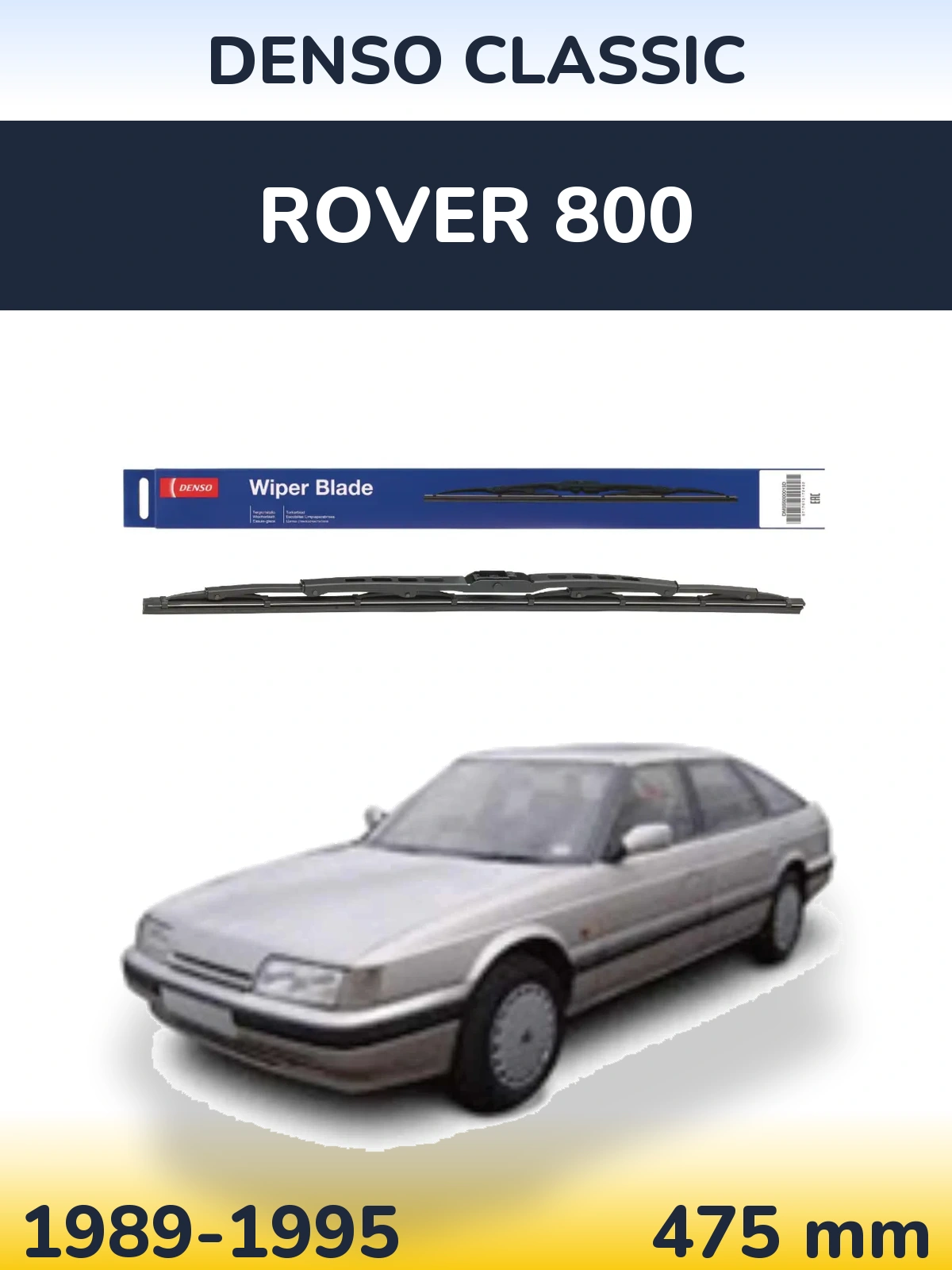 Rear wiper blade Denso Classic 475 mm for Rover 800 1989-1995