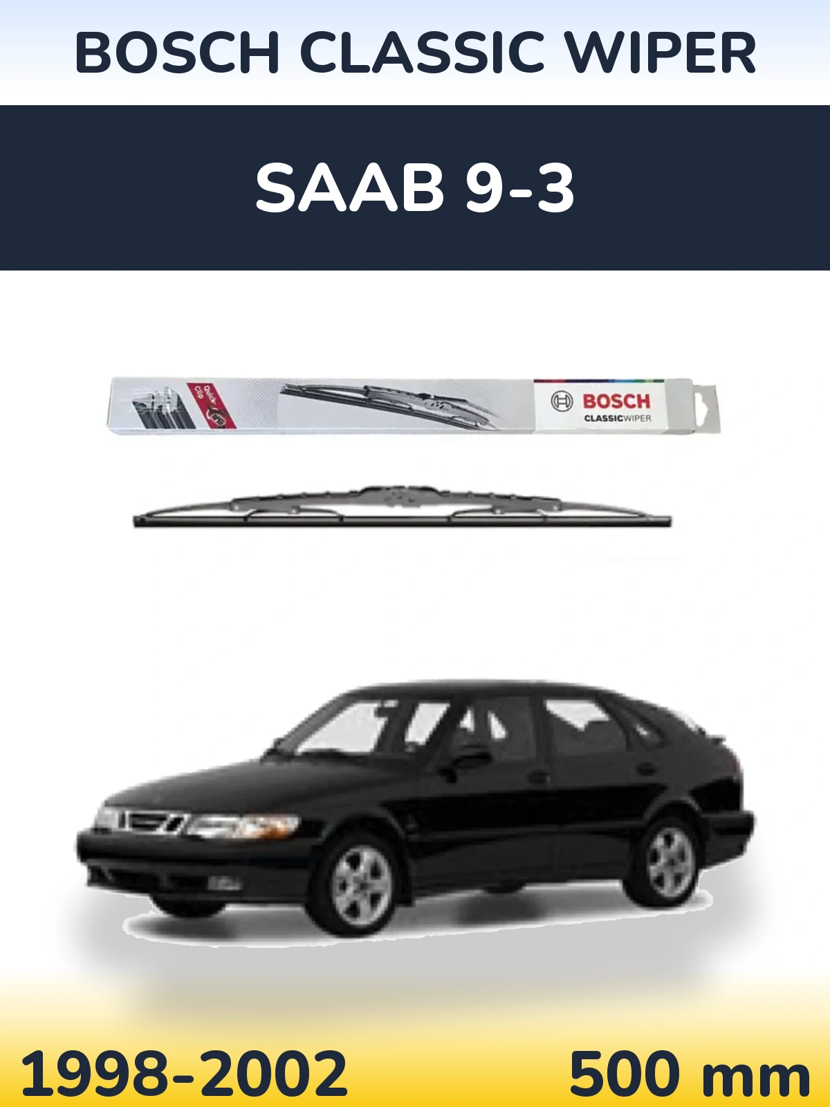 Задний дворник BOSCH Classic Wiper 500 мм для SAAB 9-3 1998-2002