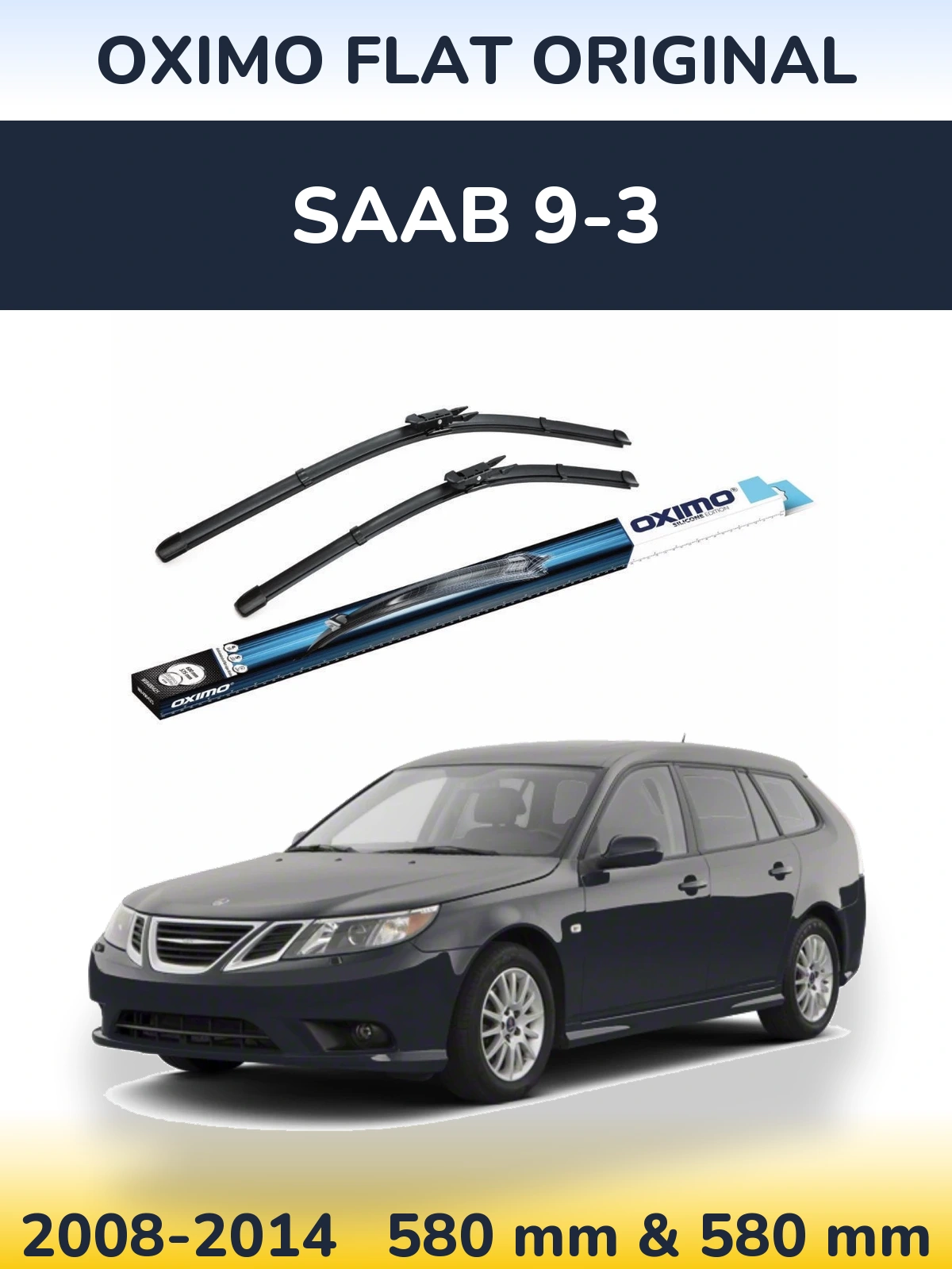 Комплект передніх щіток Oximo Flat Original 600 & 580 мм для SAAB 9-3 2008-2014