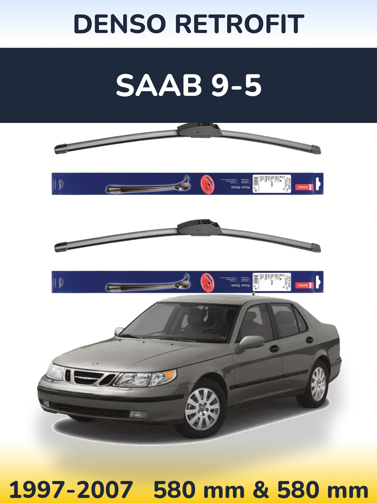 Комплект передних дворников Denso Retrofit 580 & 580 мм для SAAB 9-5 1997-2007