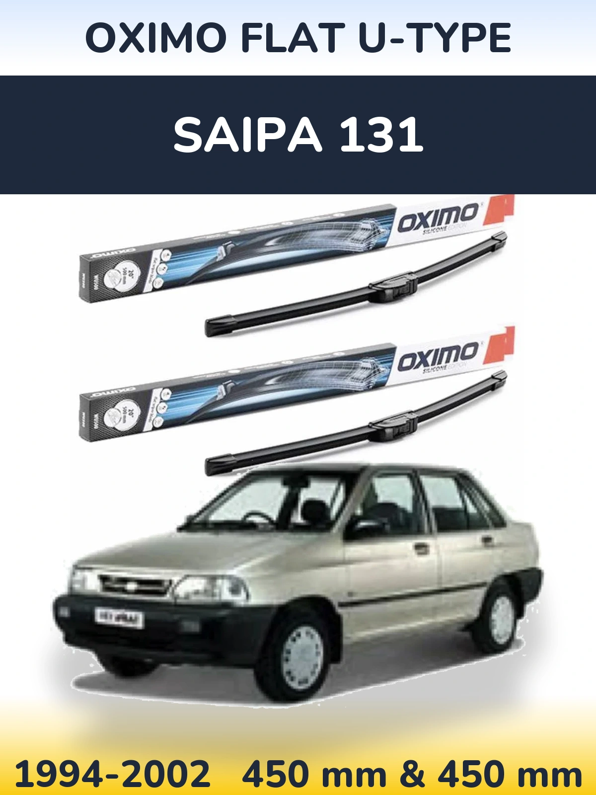 Komplet przednich wycieraczek Oximo Flat U-type 450 & 450 mm do Saipa 131 1994-2002