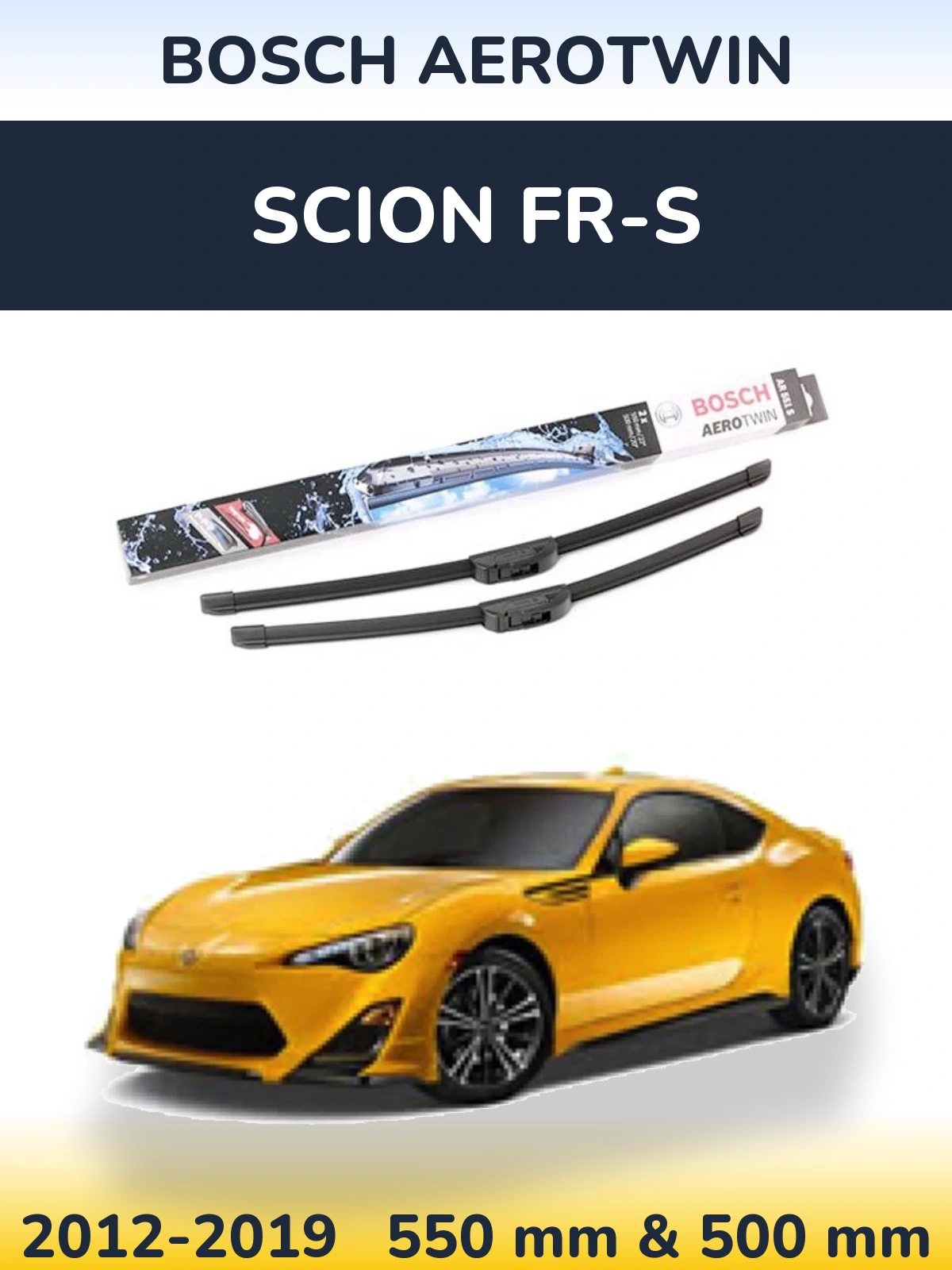 Комплект передніх щіток BOSCH AeroTwin 550 & 500 мм для Scion FR-S 2012-2019