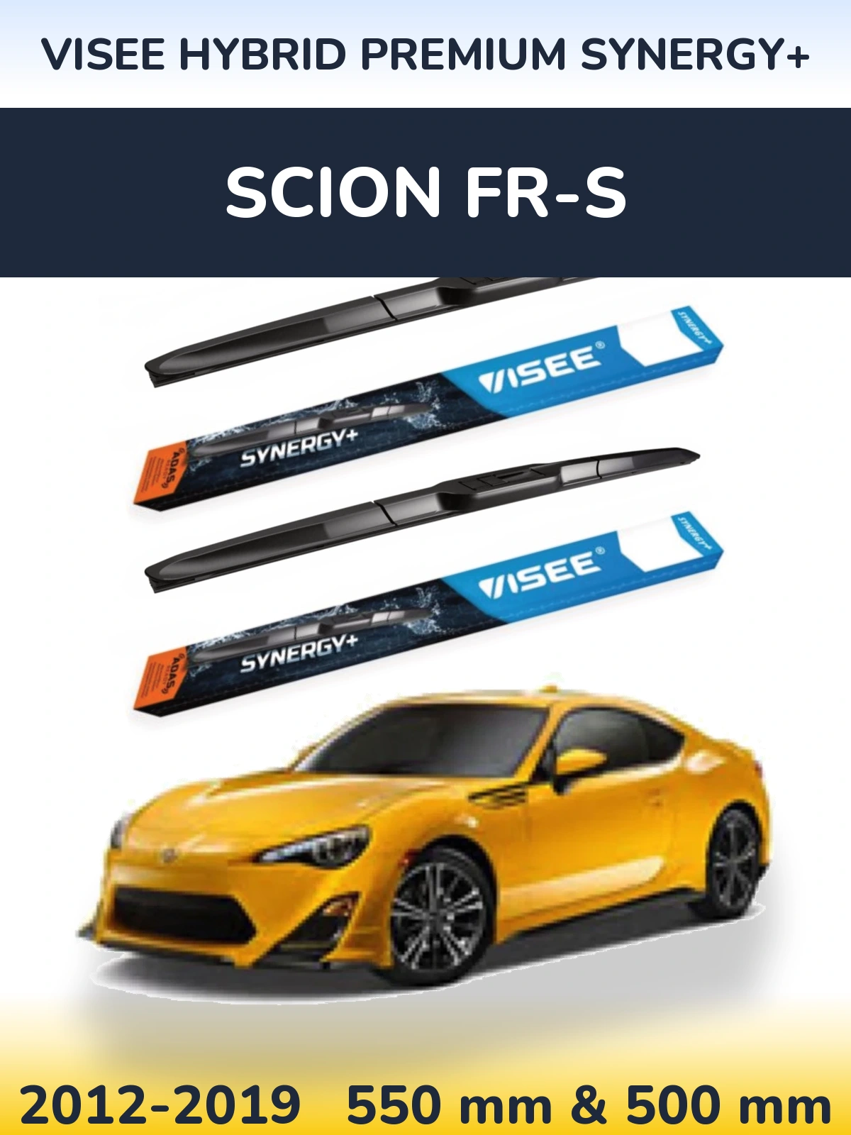 Комплект передних дворников VISEE HYBRID PREMIUM SYNERGY+ 550 & 500 мм для Scion FR-S 2012-2019