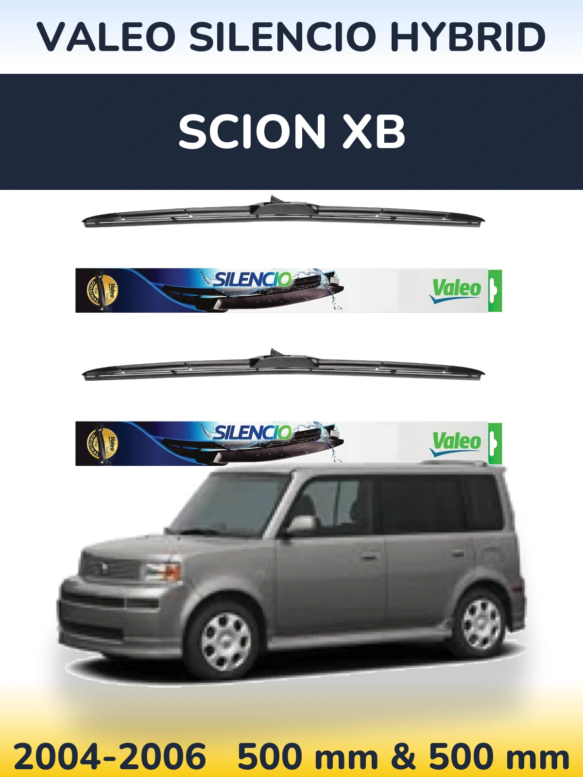 Комплект передних дворников Valeo Silencio Hybrid 500 & 500 мм для Scion xB 2004-2006