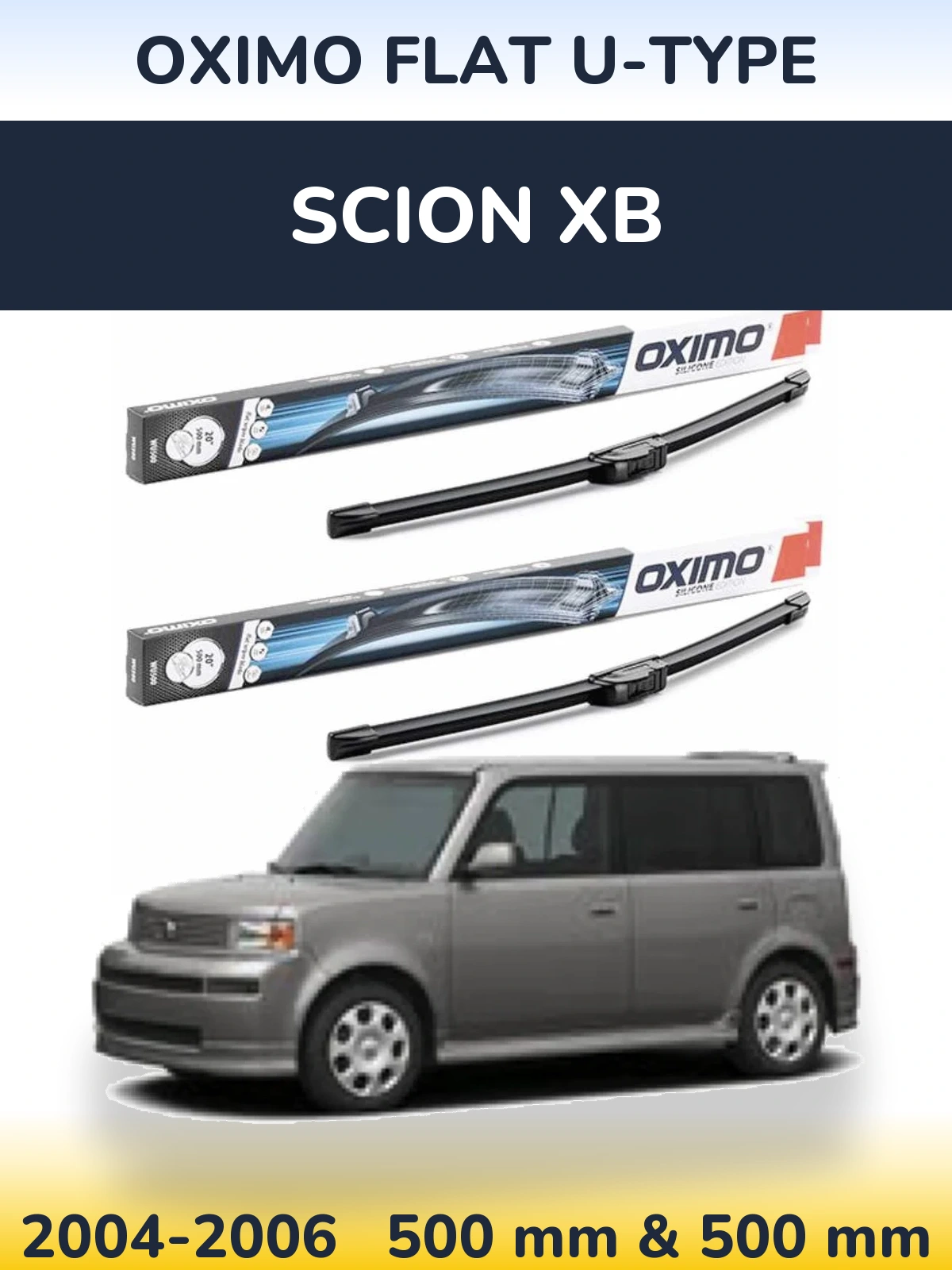 Комплект передних дворников Oximo Flat U-type 500 & 500 мм для Scion xB 2004-2006