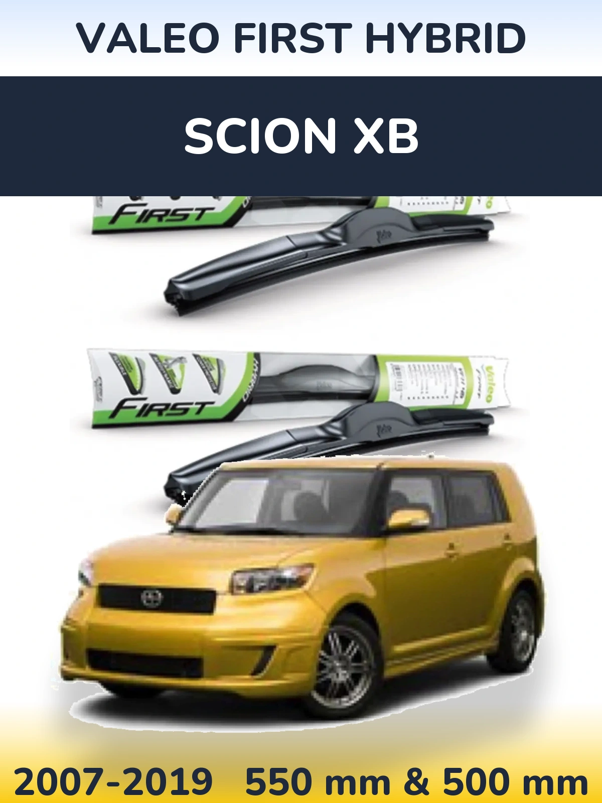 Komplet przednich wycieraczek Valeo First Hybrid 550 & 500 mm do Scion xB 2007-2019