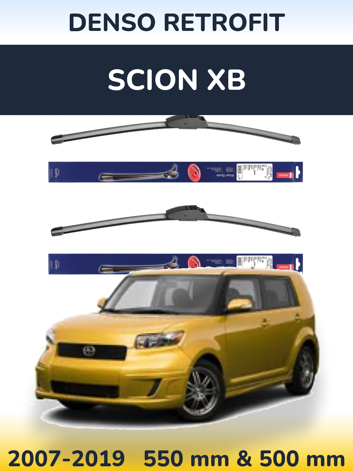 Комплект передних дворников Denso Retrofit 550 & 500 мм для Scion xB 2007-2019