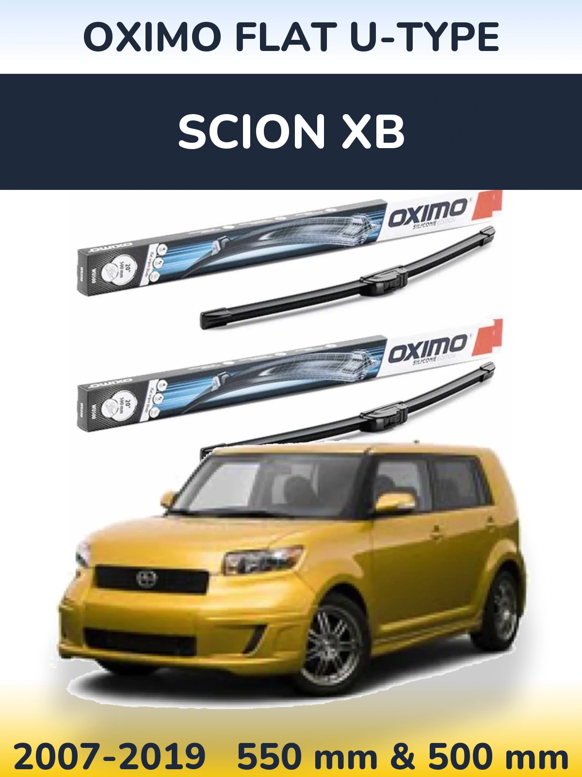 Комплект передніх щіток Oximo Flat U-type 550 & 500 мм для Scion xB 2007-2019