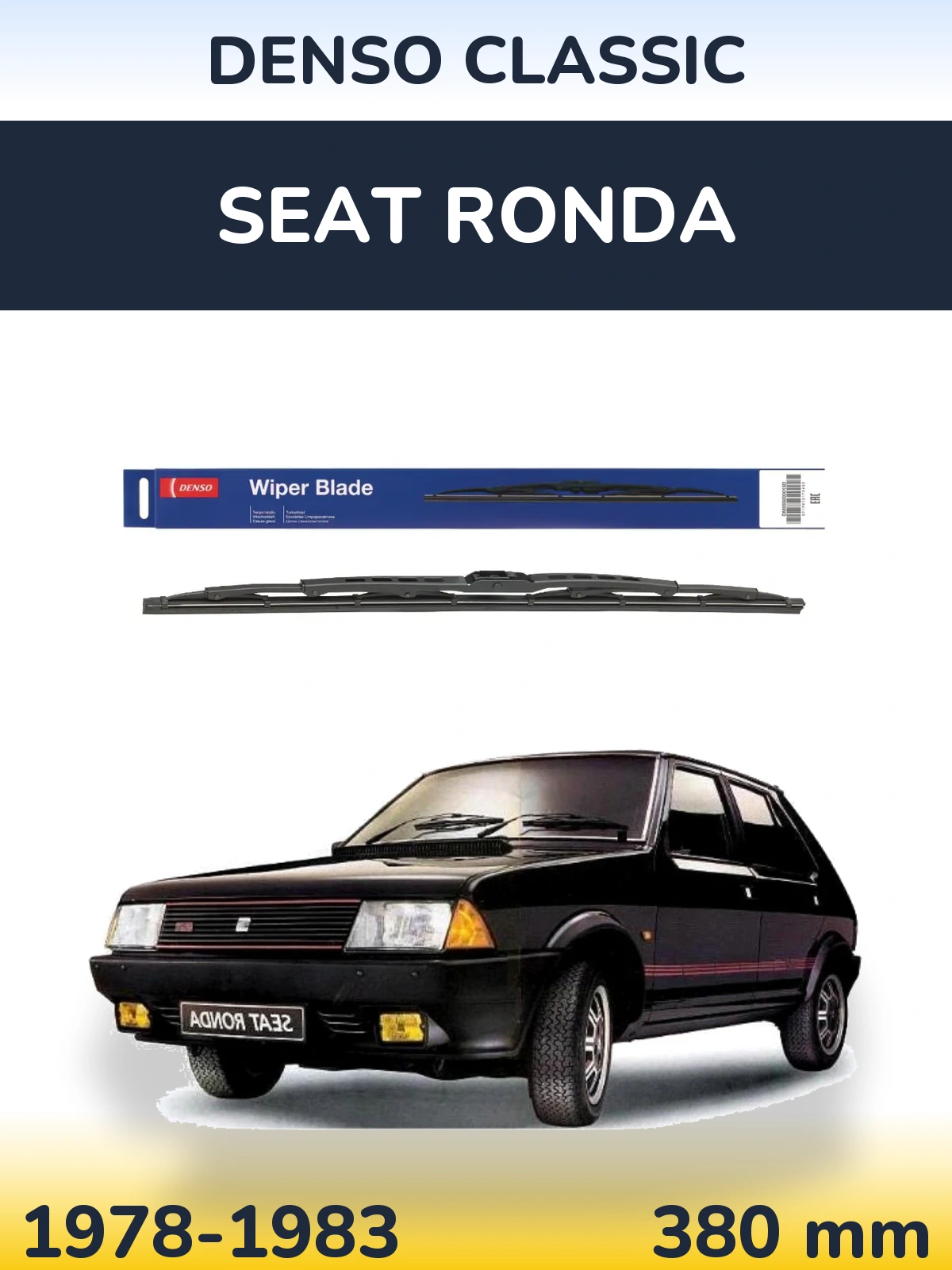 Tylna wycieraczka Denso Classic 380 mm do SEAT Ronda 1978-1983