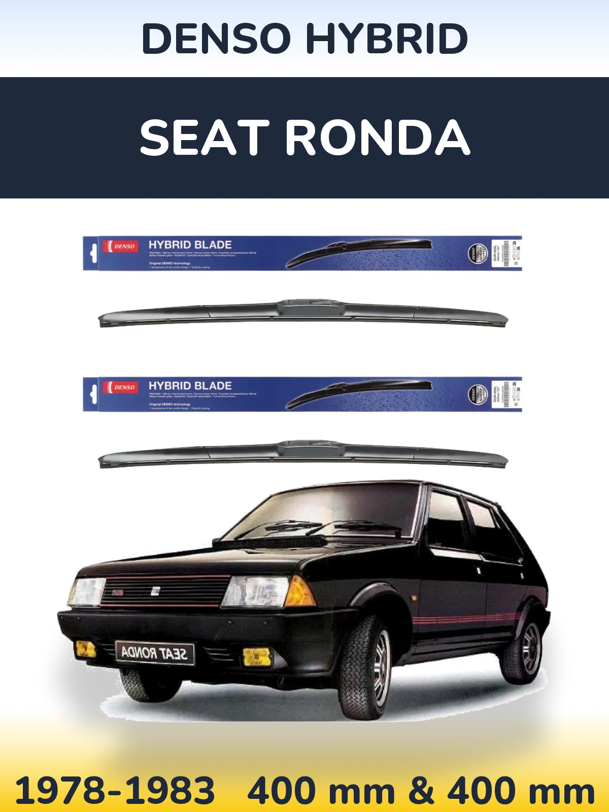 Komplet przednich wycieraczek Denso Hybrid 400 & 400 mm do SEAT Ronda 1978-1983