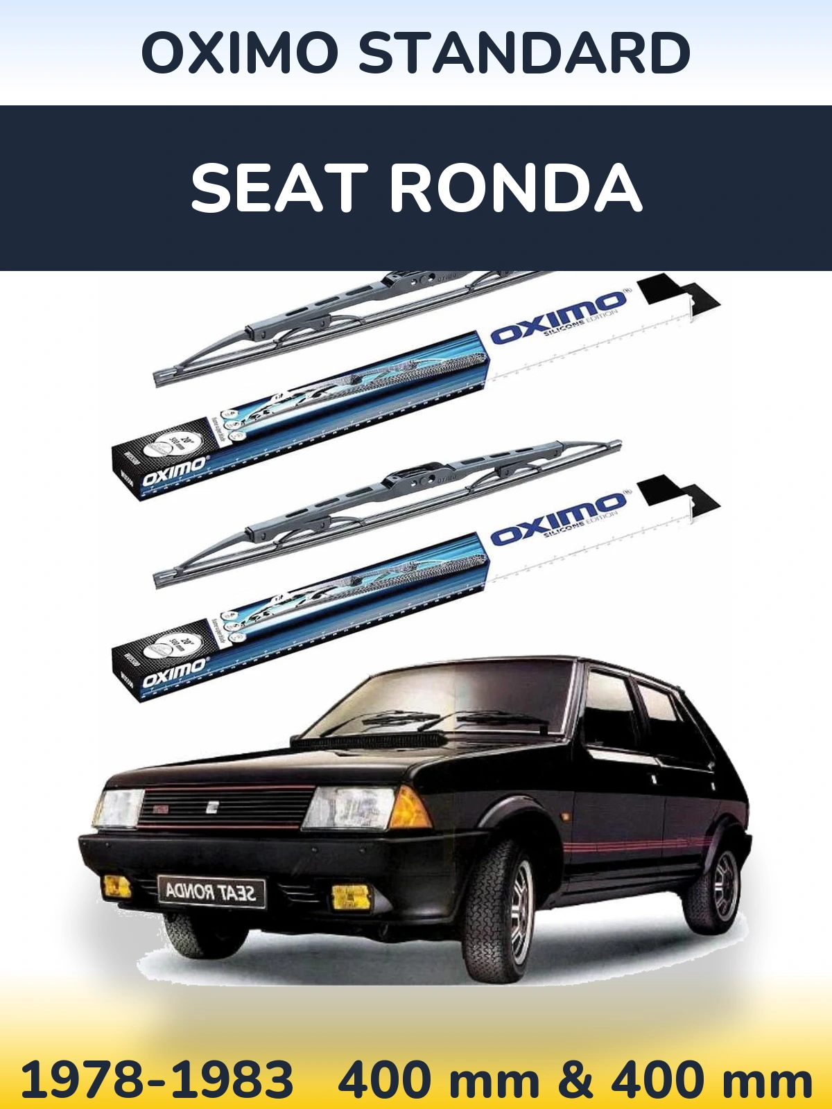 Front wiper blade set Oximo Standard 400 & 400 mm for SEAT Ronda 1978-1983