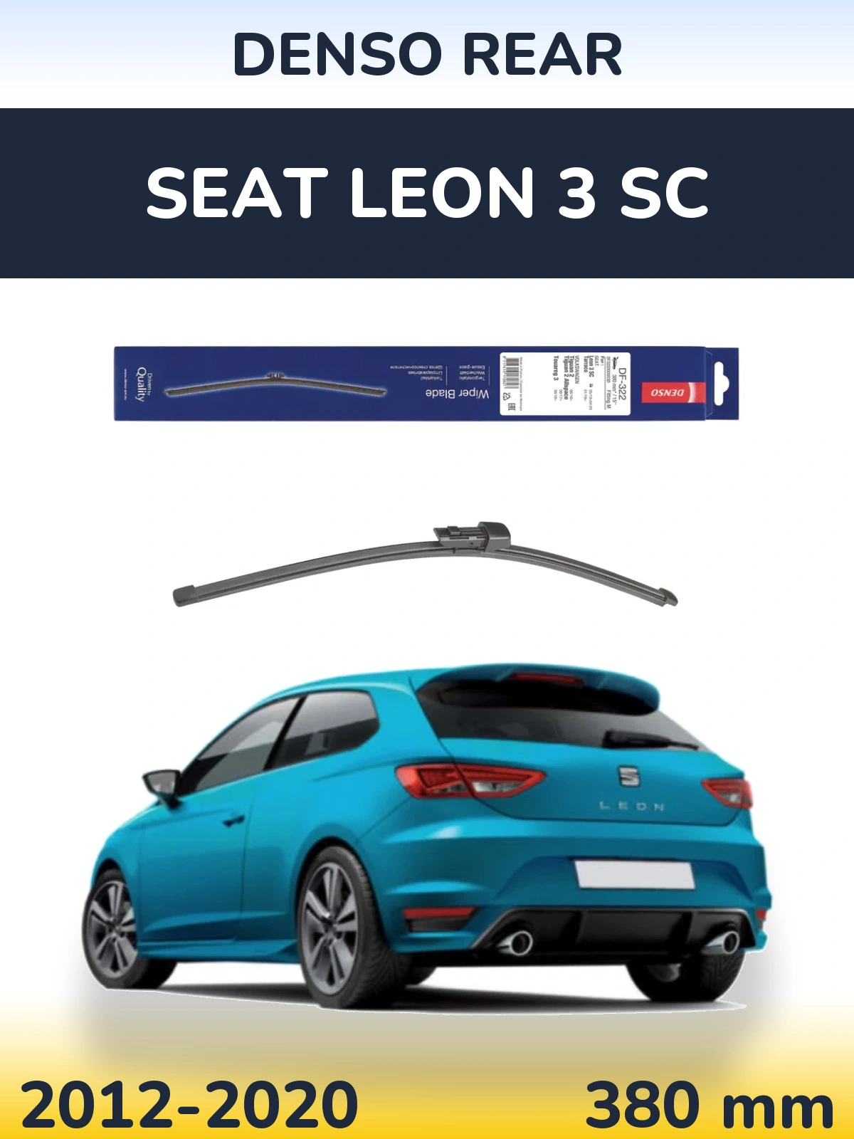 Tylna wycieraczka Denso Rear 380 mm do SEAT Leon 3 SC 2012-2020