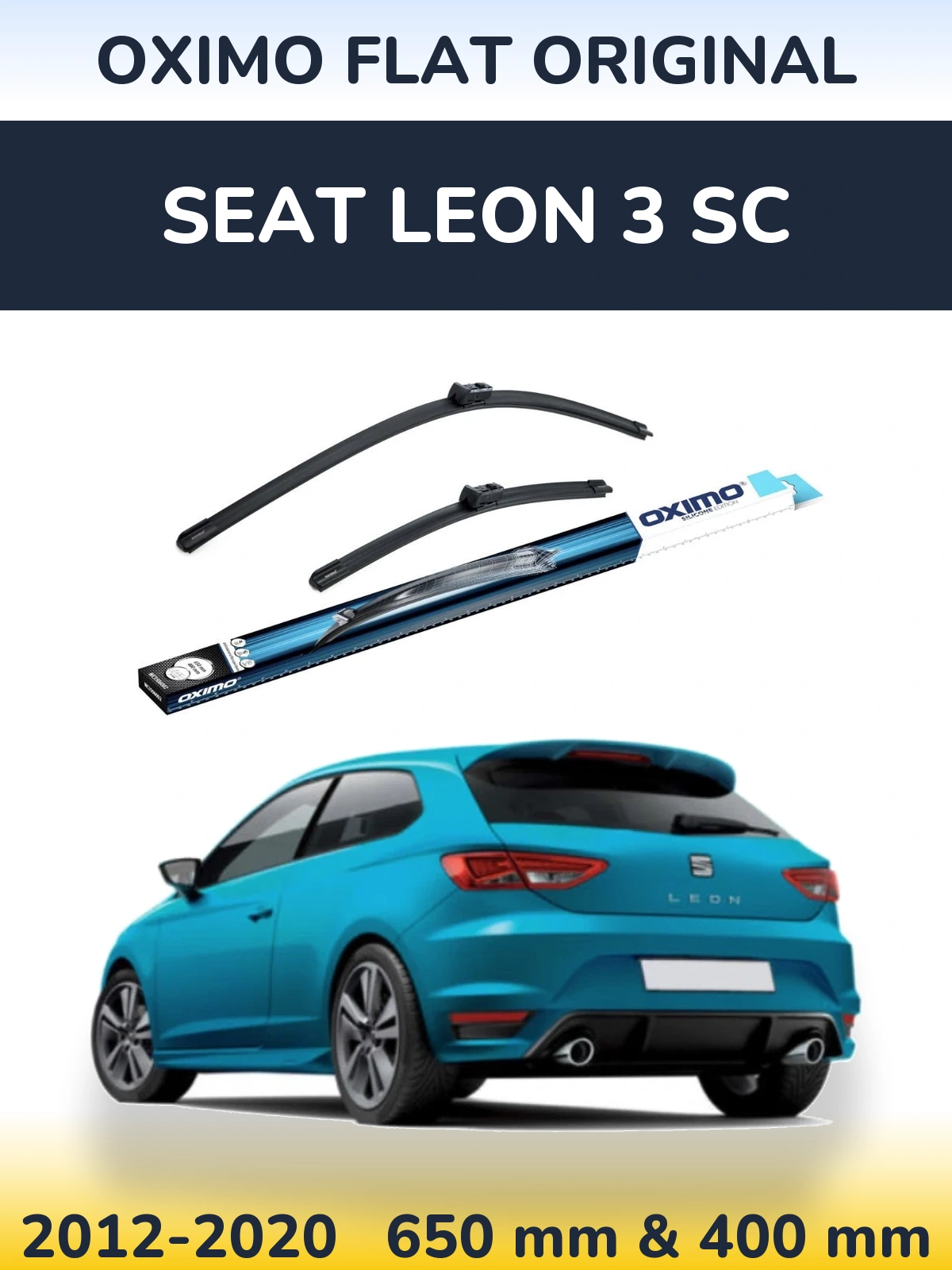 Komplet przednich wycieraczek Oximo Flat Original 650 & 400 mm do SEAT Leon 3 SC 2012-2020