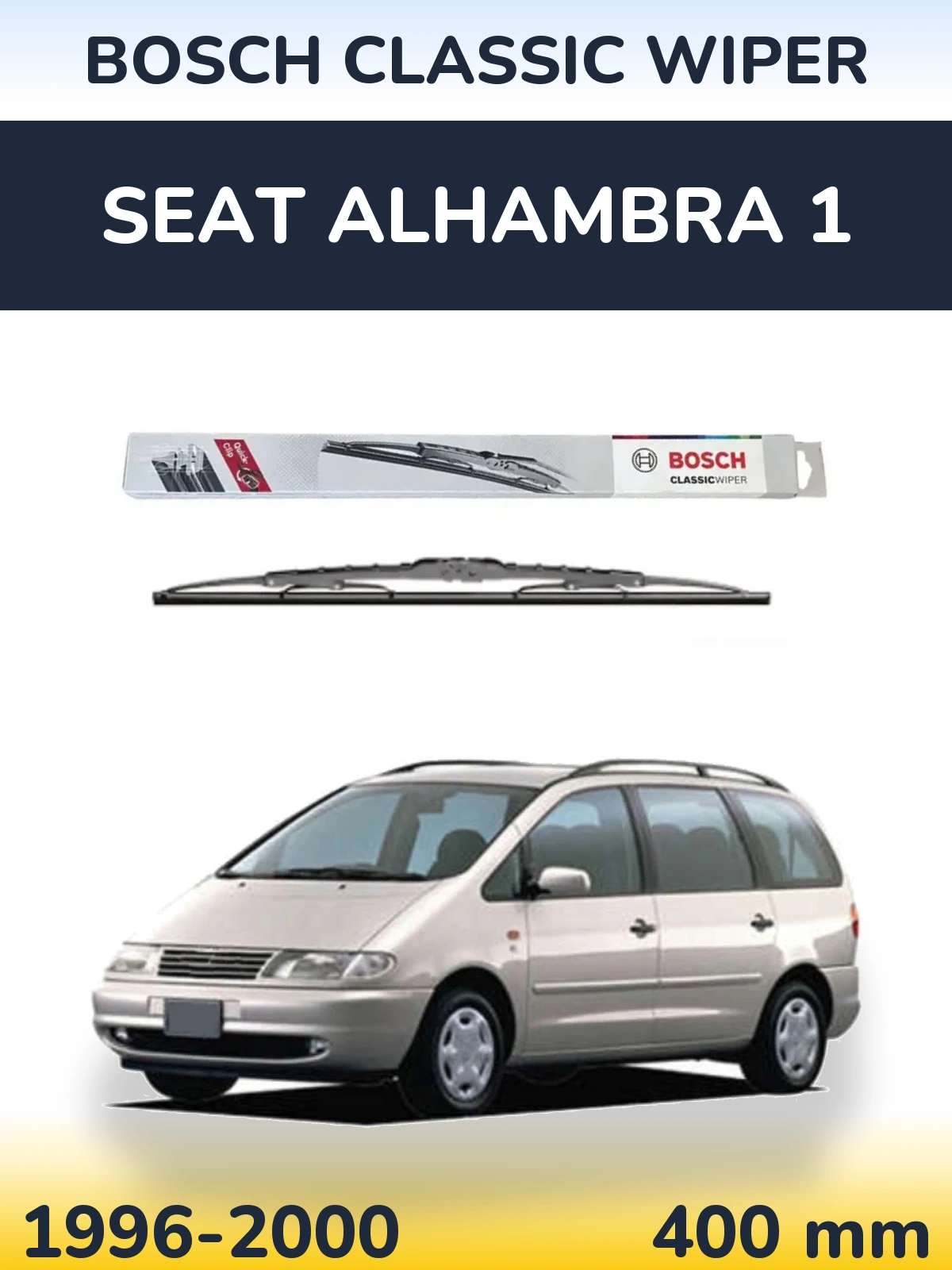 Tylna wycieraczka BOSCH Classic Wiper 400 mm do SEAT Alhambra 1 1996-2000
