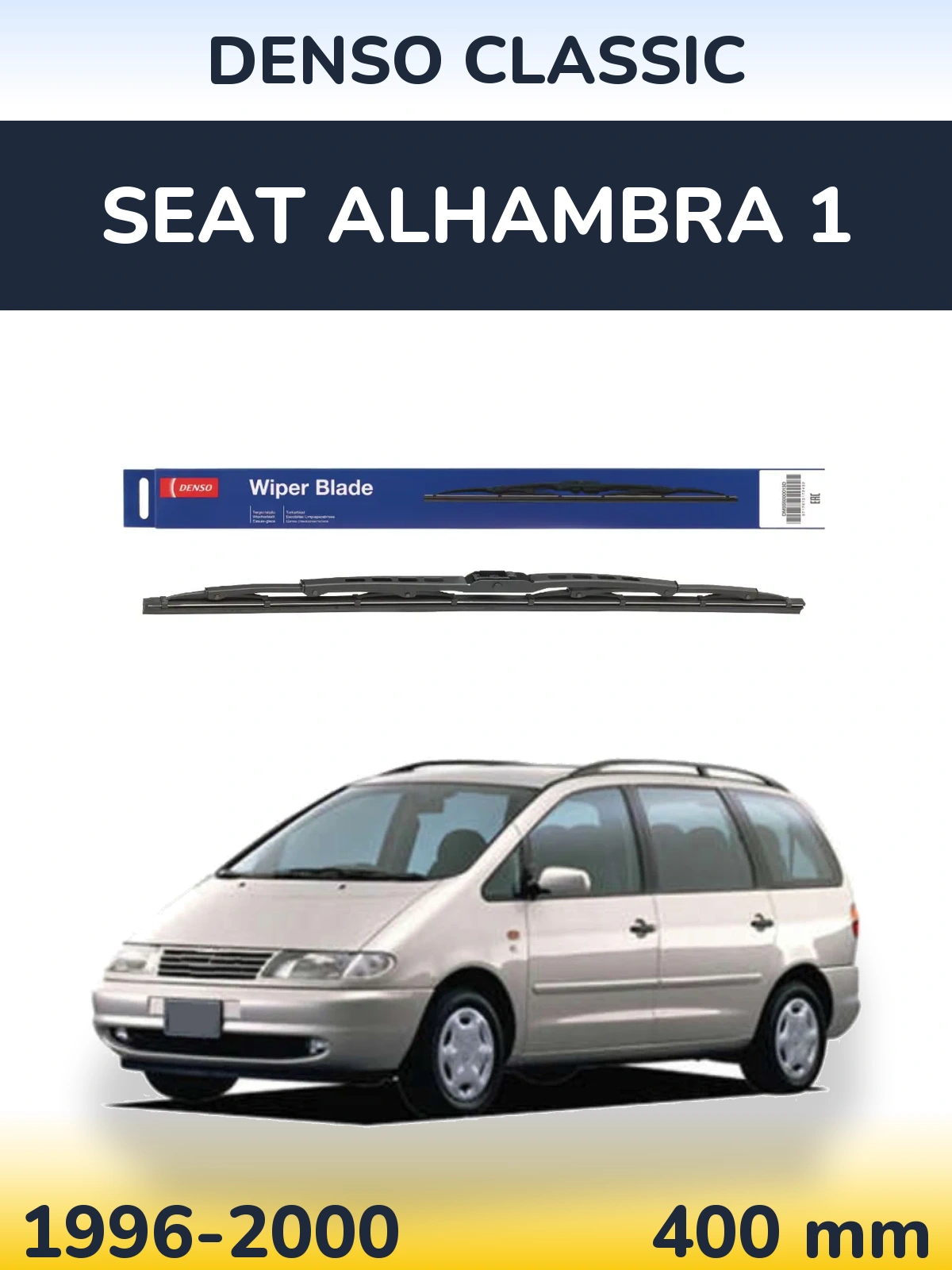 Tylna wycieraczka Denso Classic 400 mm do SEAT Alhambra 1 1996-2000