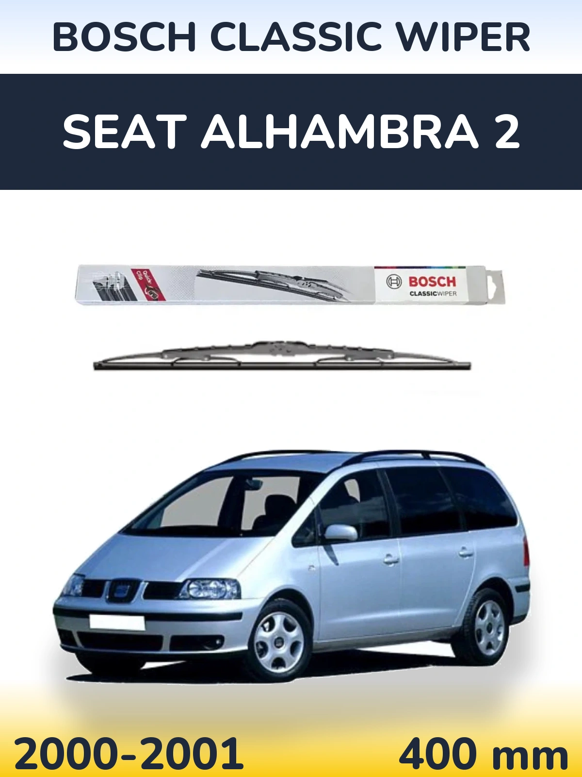 Tylna wycieraczka BOSCH Classic Wiper 400 mm do SEAT Alhambra 2 2000-2001