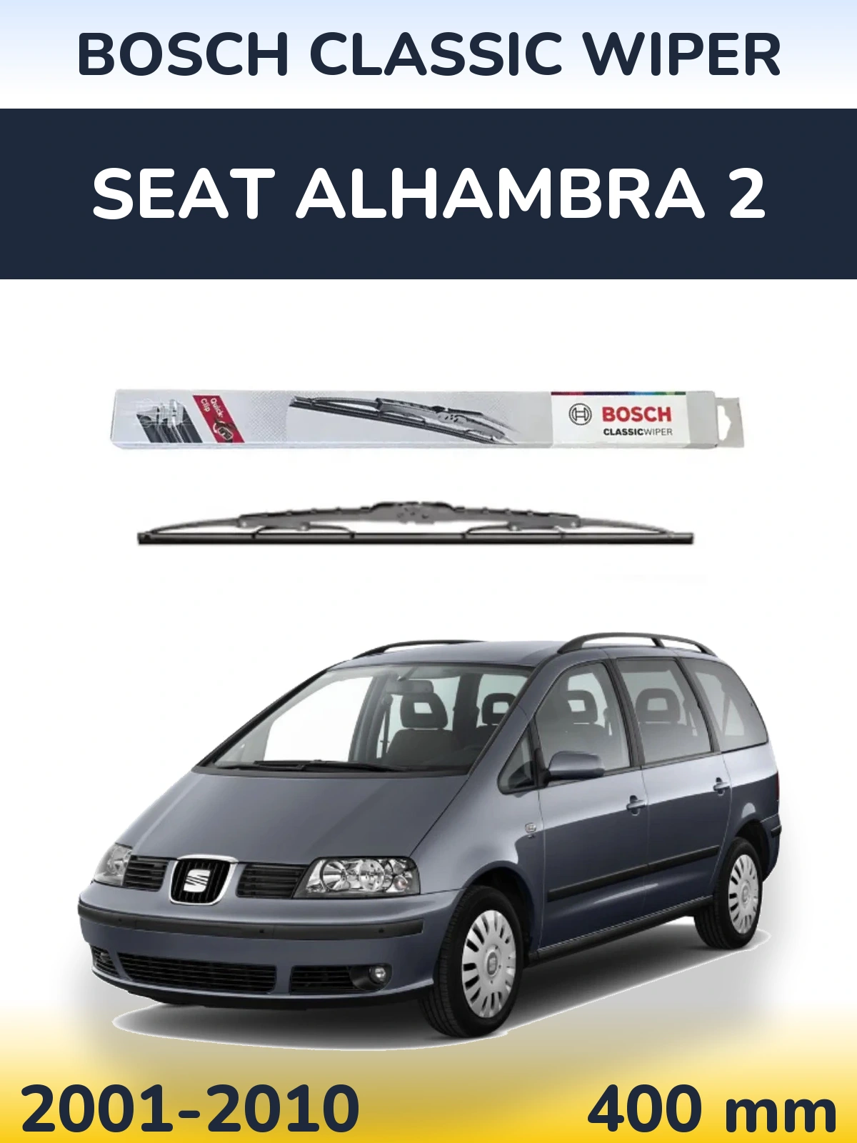 Tylna wycieraczka BOSCH Classic Wiper 400 mm do SEAT Alhambra 2 2001-2010