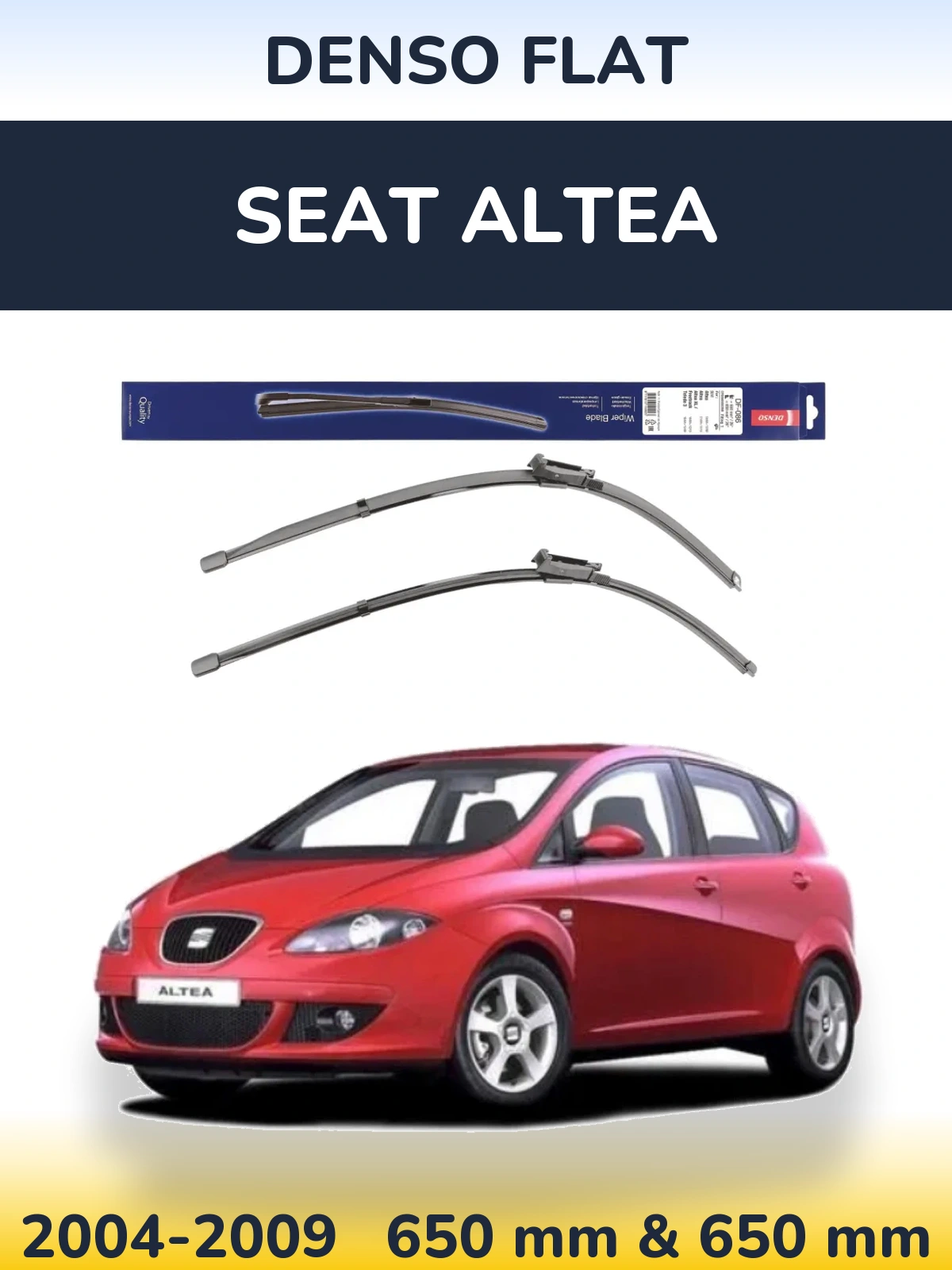 Komplet przednich wycieraczek Denso Flat 650 & 650 mm do SEAT Altea 2004-2009