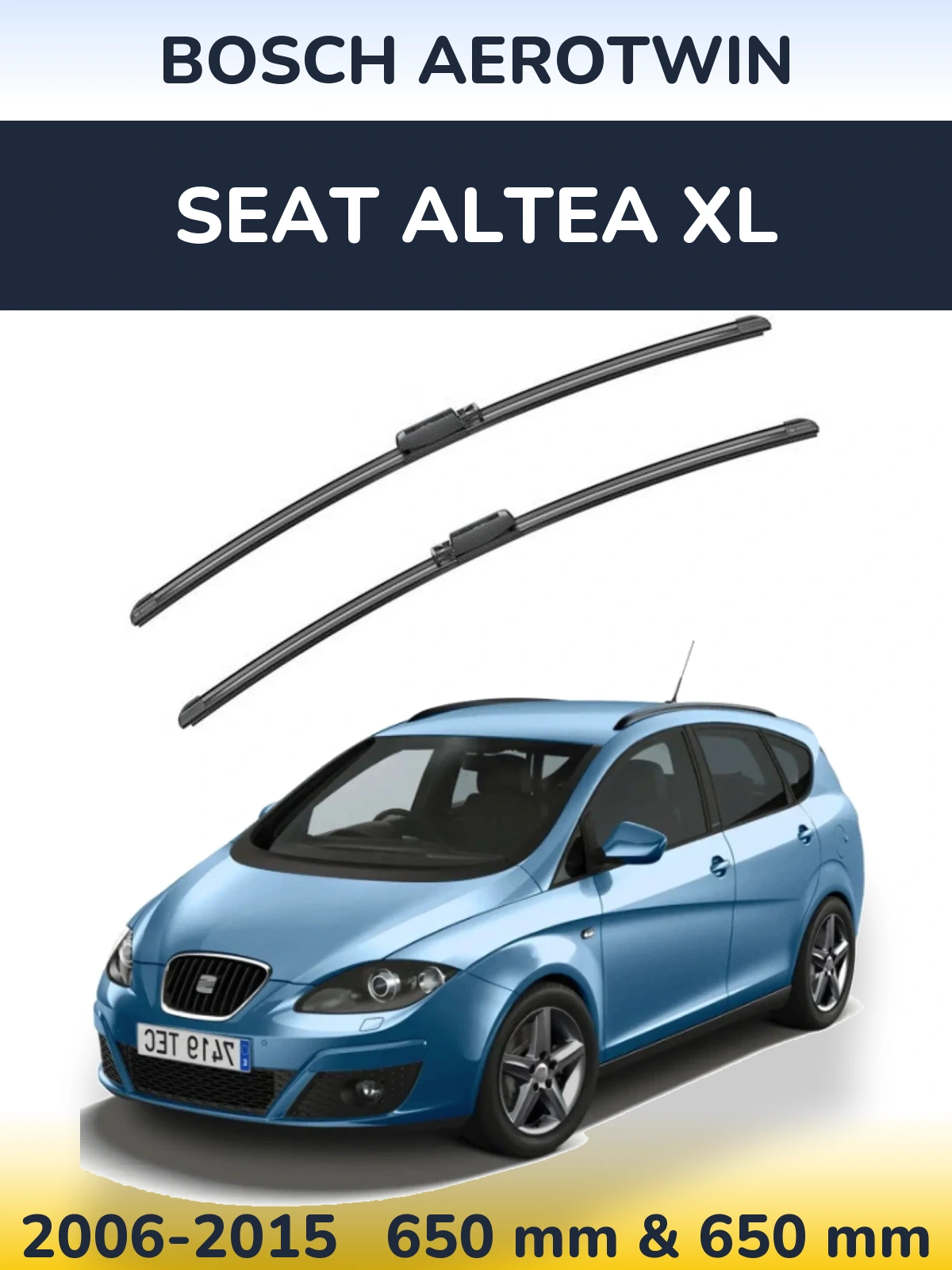 Komplet przednich wycieraczek BOSCH AeroTwin 650 & 650 mm do SEAT Altea XL 2006-2015
