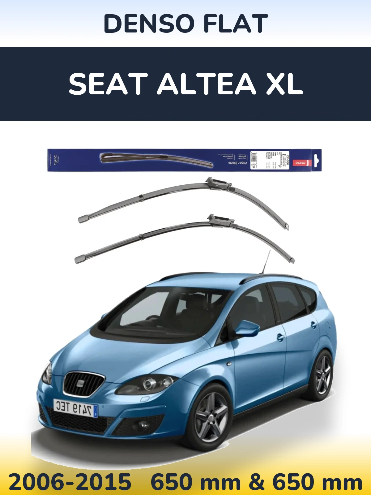 Komplet przednich wycieraczek Denso Flat 650 & 650 mm do SEAT Altea XL 2006-2015