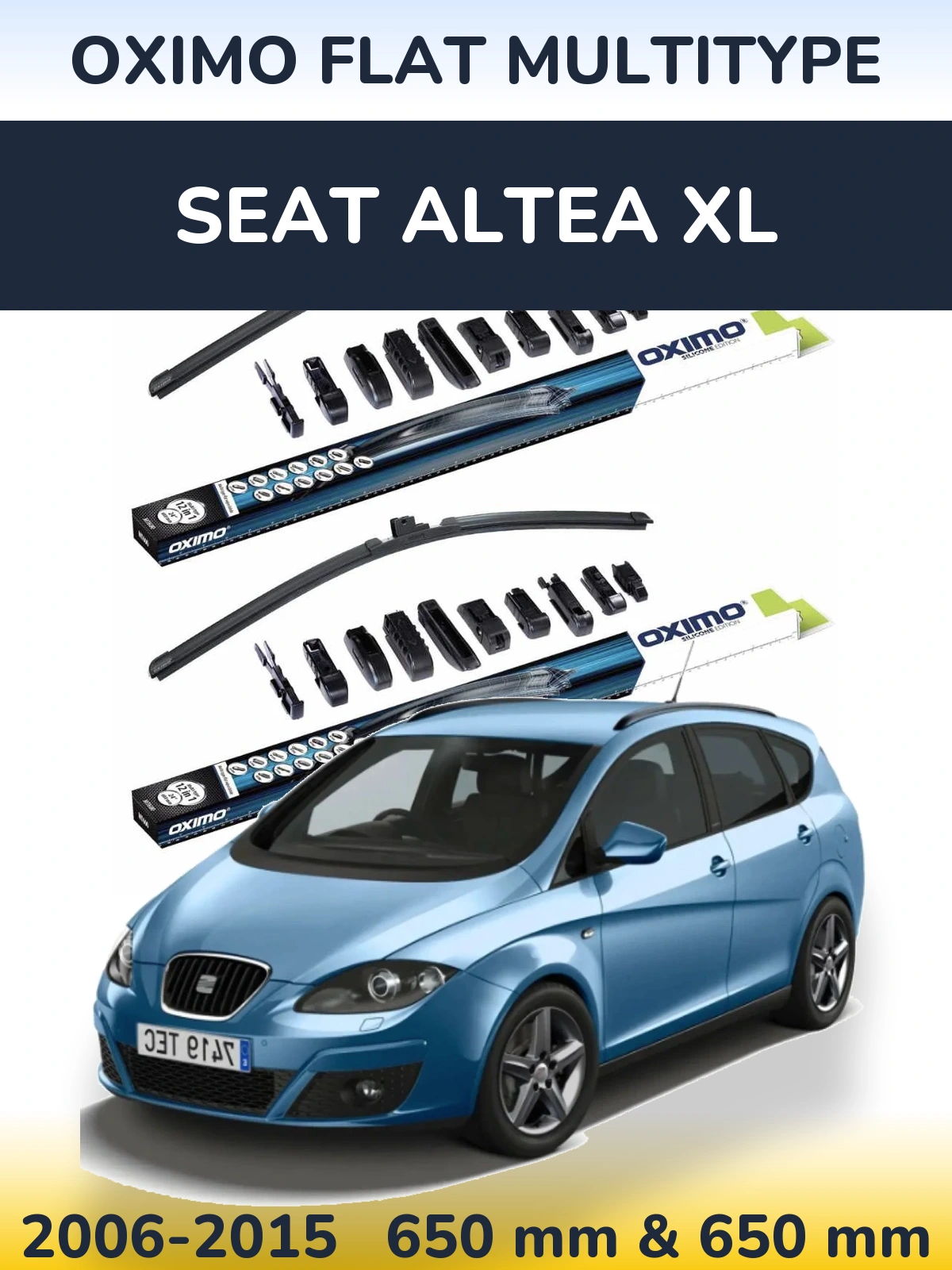 Komplet przednich wycieraczek Oximo Flat MultiType 650 & 650 mm do SEAT Altea XL 2006-2015