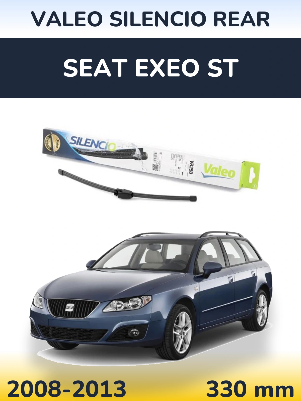 Rear wiper blade Valeo Silencio Rear 335 mm for SEAT Exeo ST 2008-2013
