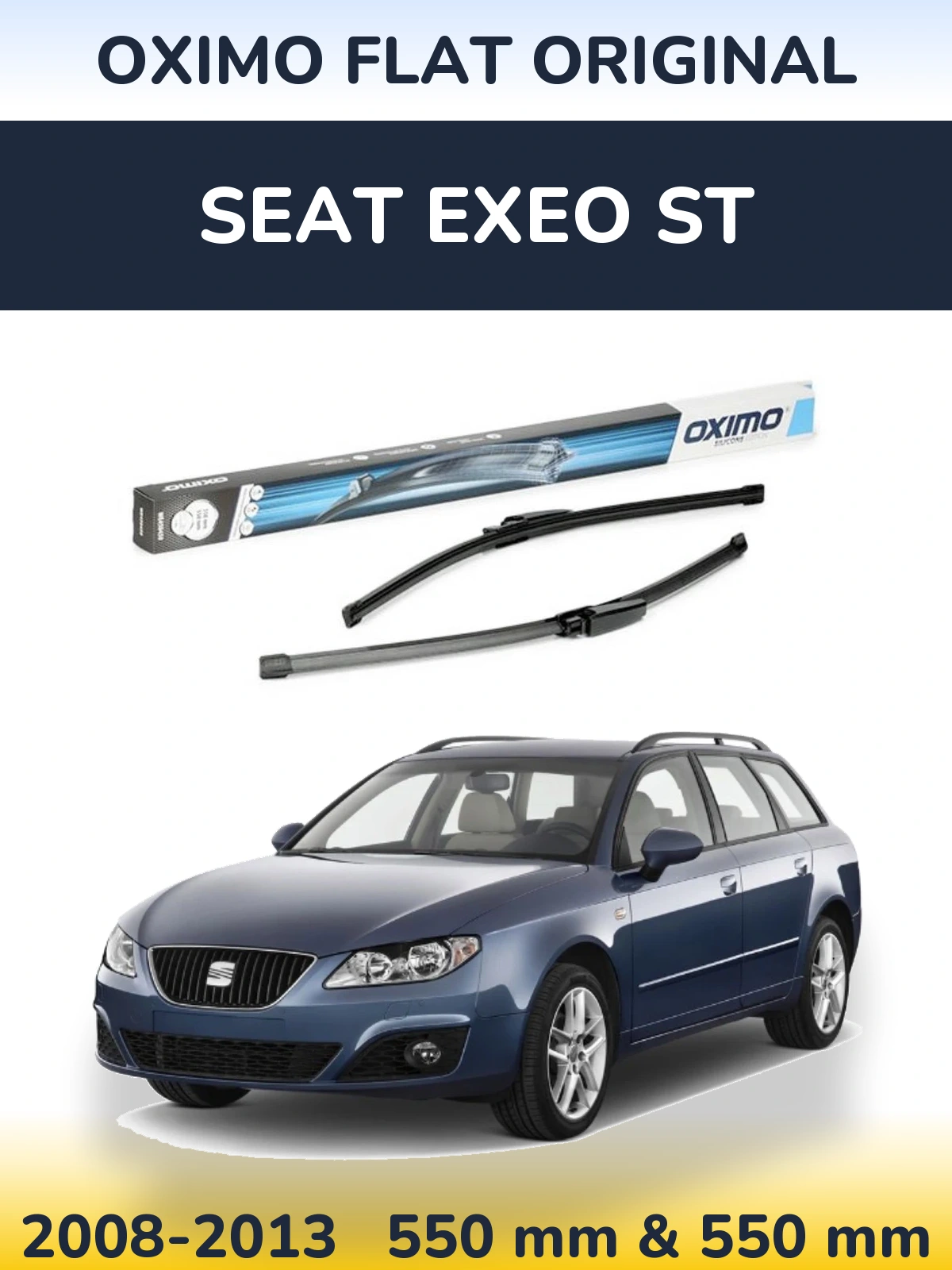 Front wiper blade set Oximo Flat Original 550 & 550 mm for SEAT Exeo ST 2008-2013