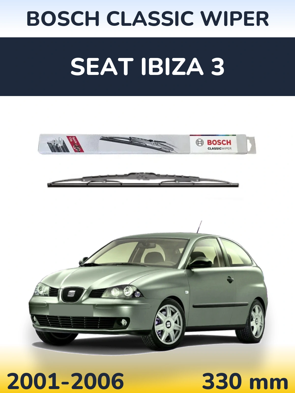 Tylna wycieraczka BOSCH Classic Wiper 340 mm do SEAT Ibiza 3 2001-2006