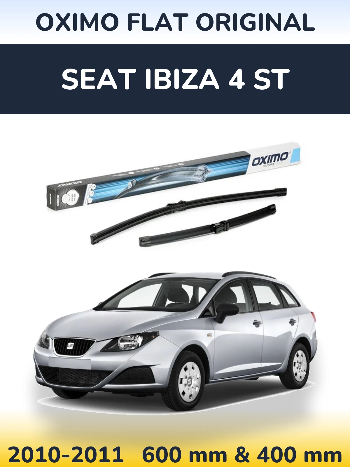 Комплект передніх щіток Oximo Flat Original 600 & 400 мм для SEAT Ibiza 4 ST 2010-2011