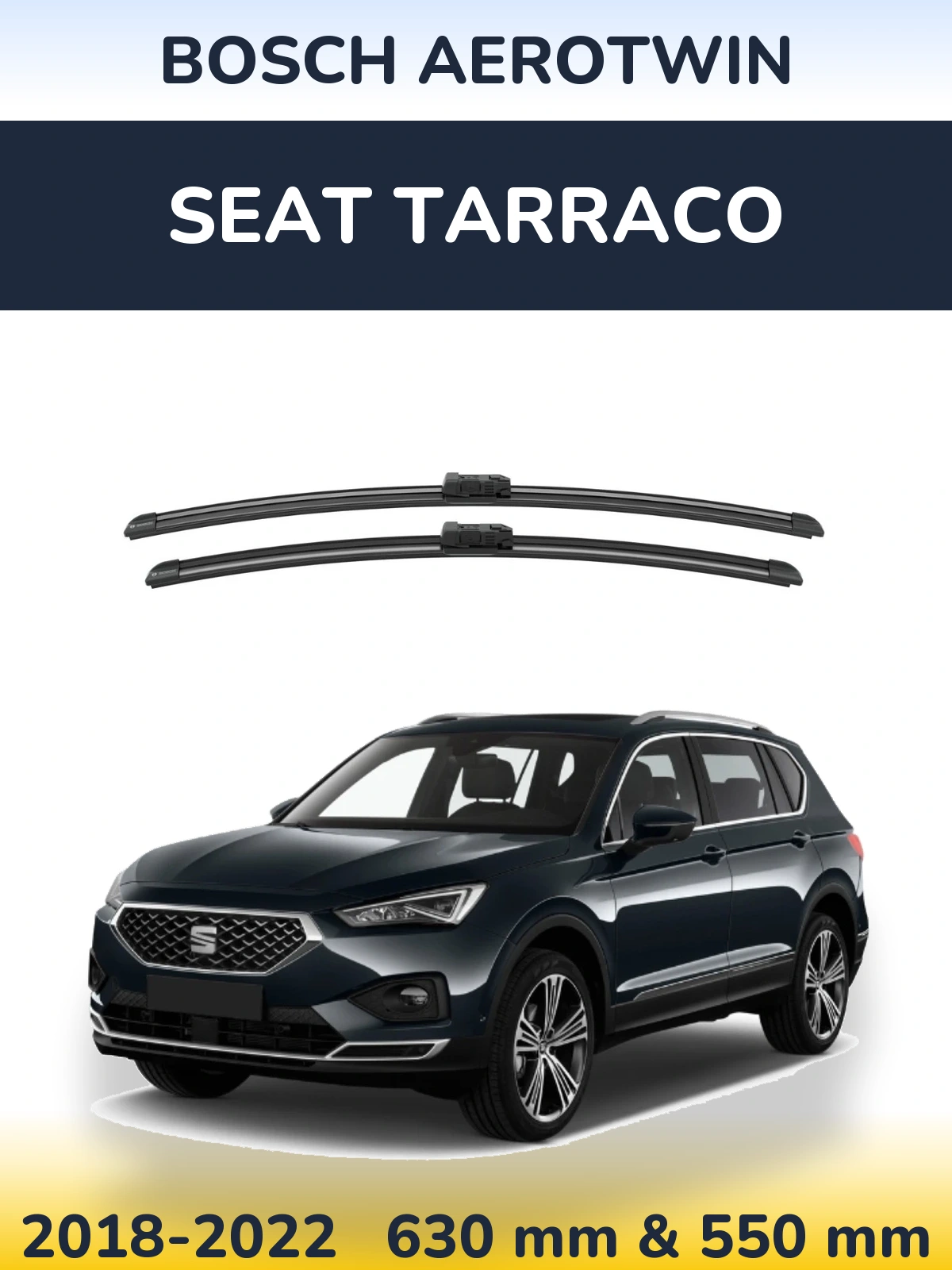 Komplet przednich wycieraczek BOSCH AeroTwin 625 & 550 mm do SEAT Tarraco 2018-2022