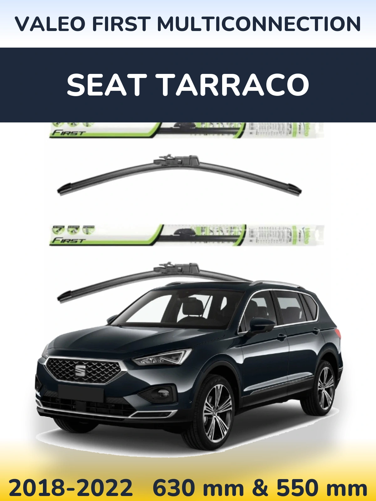 Комплект передніх щіток Valeo First MultiConnection 600 & 550 мм для SEAT Tarraco 2018-2022