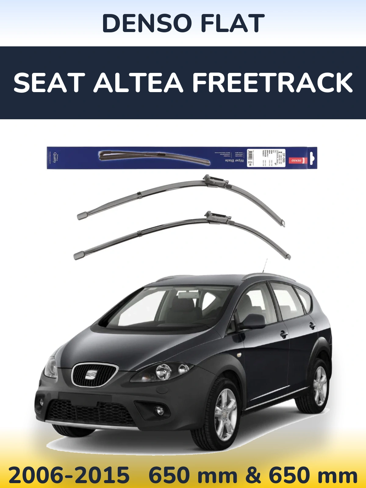 Komplet przednich wycieraczek Denso Flat 650 & 650 mm do SEAT Altea Freetrack 2006-2015