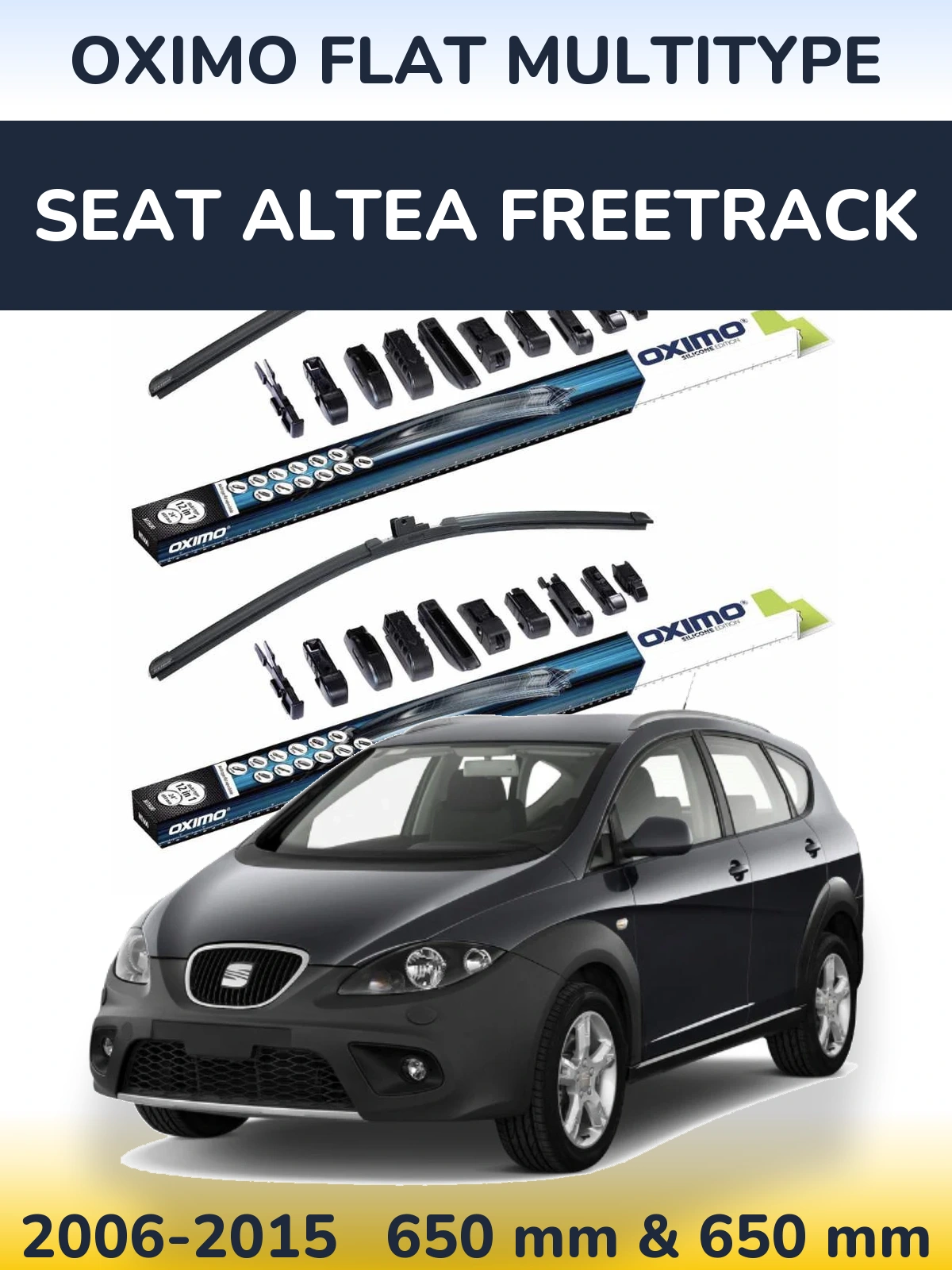 Комплект передних дворников Oximo Flat MultiТипe 650 & 650 мм для SEAT Altea Freetrack 2006-2015