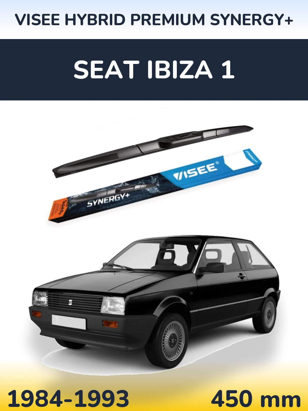 Передний дворник VISEE HYBRID PREMIUM SYNERGY+ 450 мм для SEAT Ibiza 1 1984-1993
