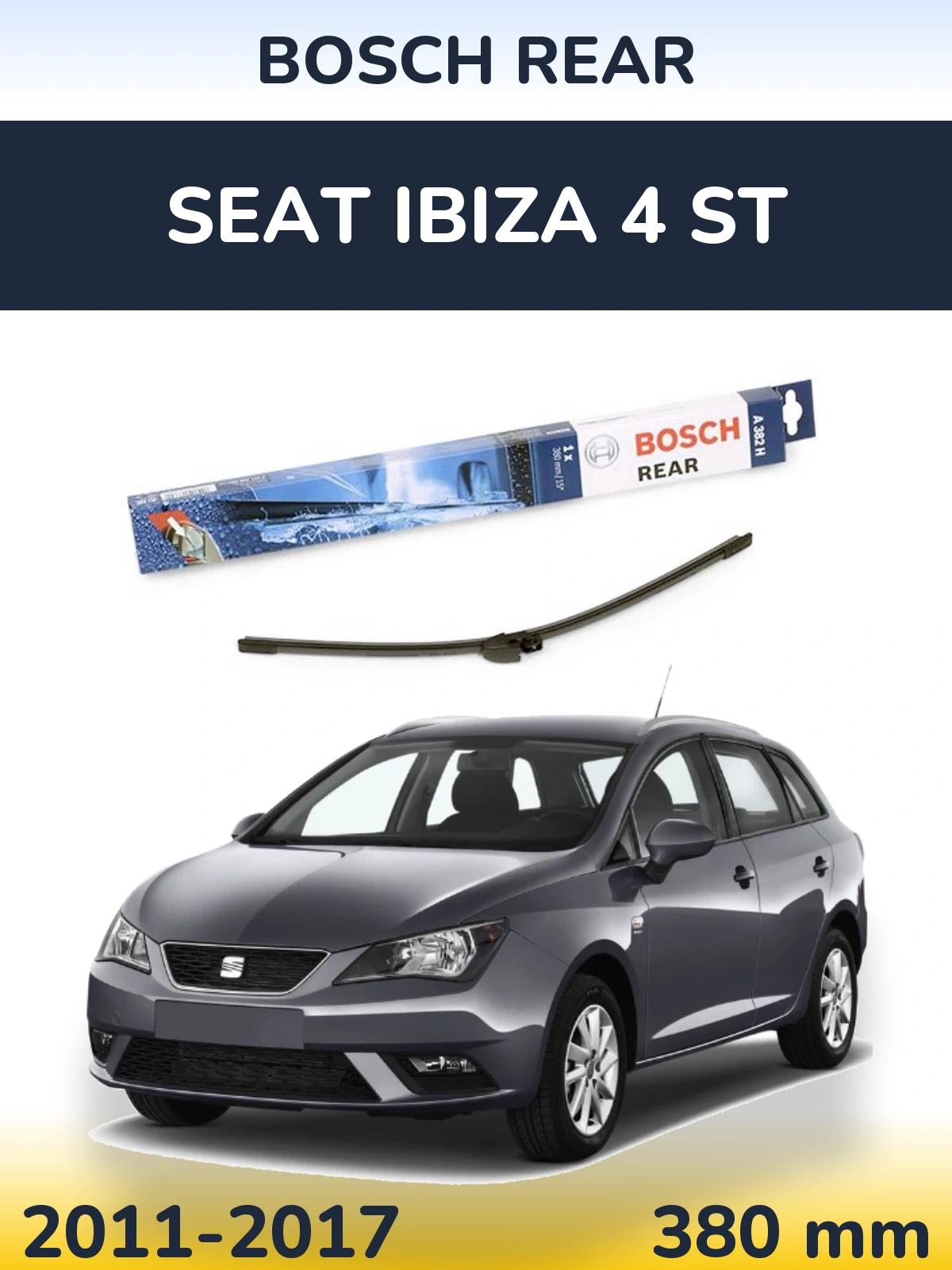 Задний дворник BOSCH Rear 380 мм для SEAT Ibiza 4 ST 2011-2017