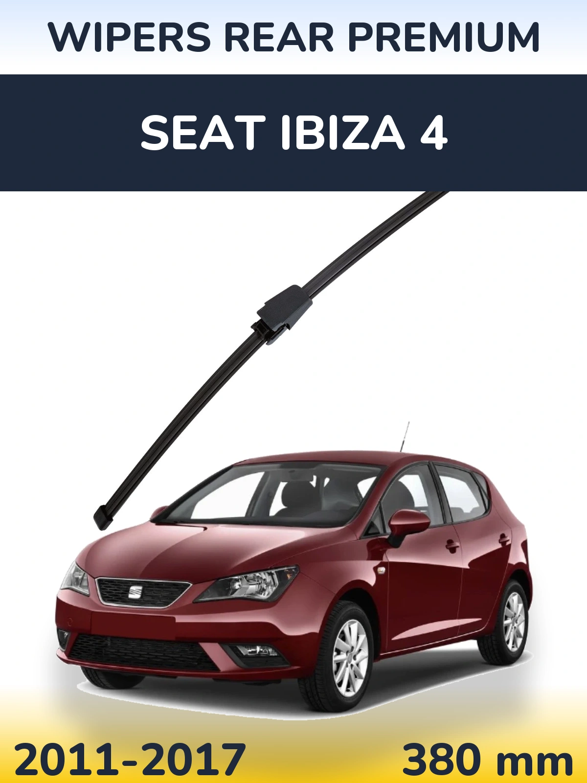 Rear wiper blade WIPERS REAR PREMIUM 380 mm for SEAT Ibiza 4 2011-2017