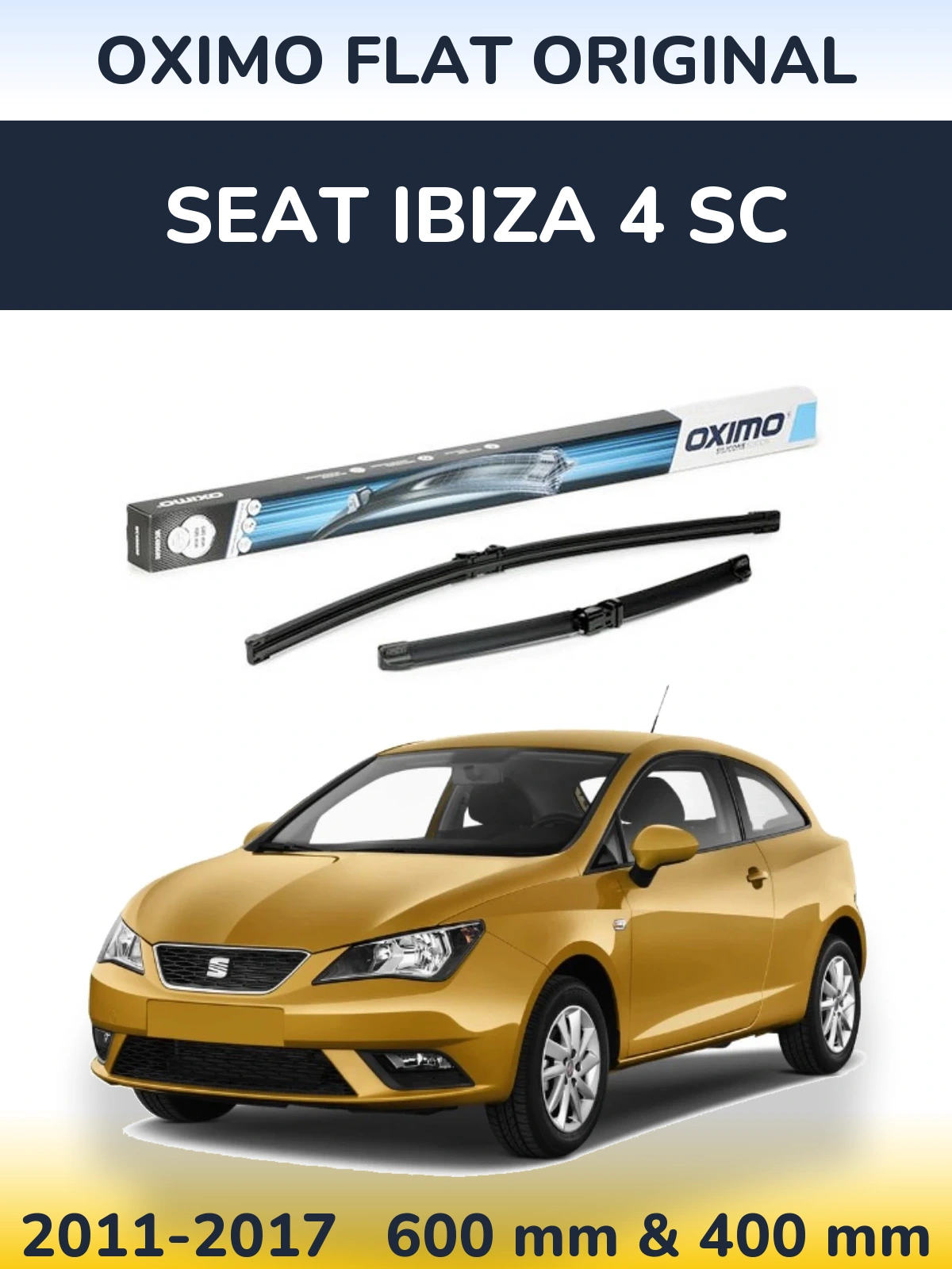 Komplet przednich wycieraczek Oximo Flat Original 600 & 400 mm do SEAT Ibiza 4 SC 2011-2017